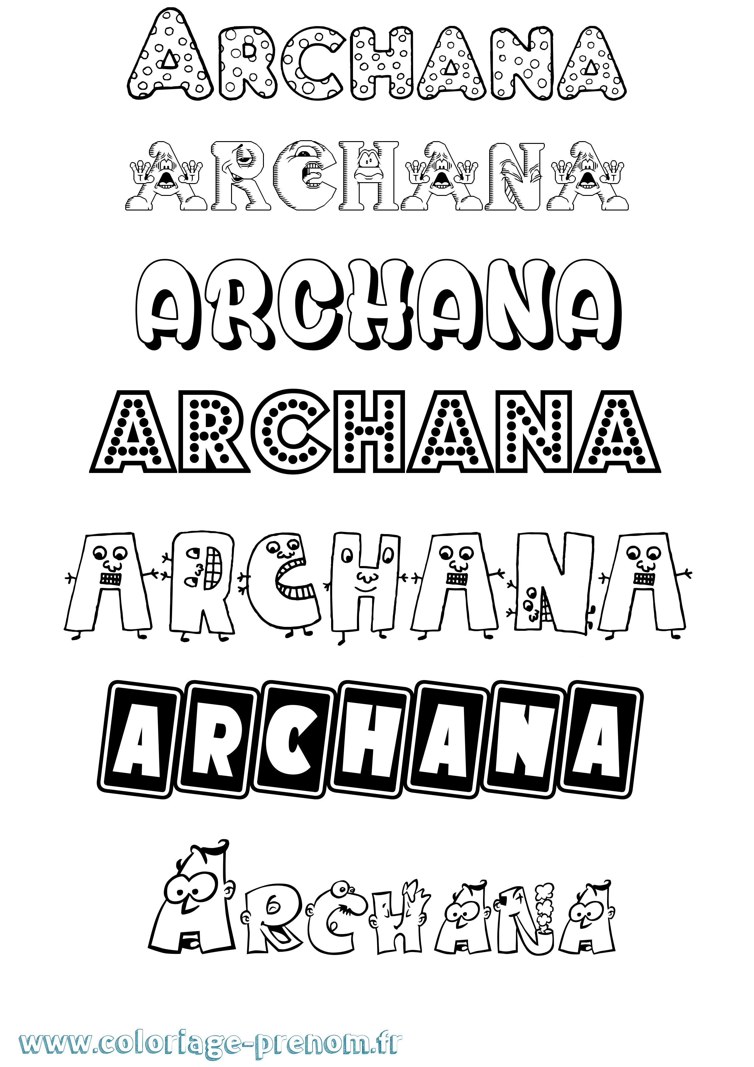 Coloriage Archana Fun Coloriage prénom Archana Fun