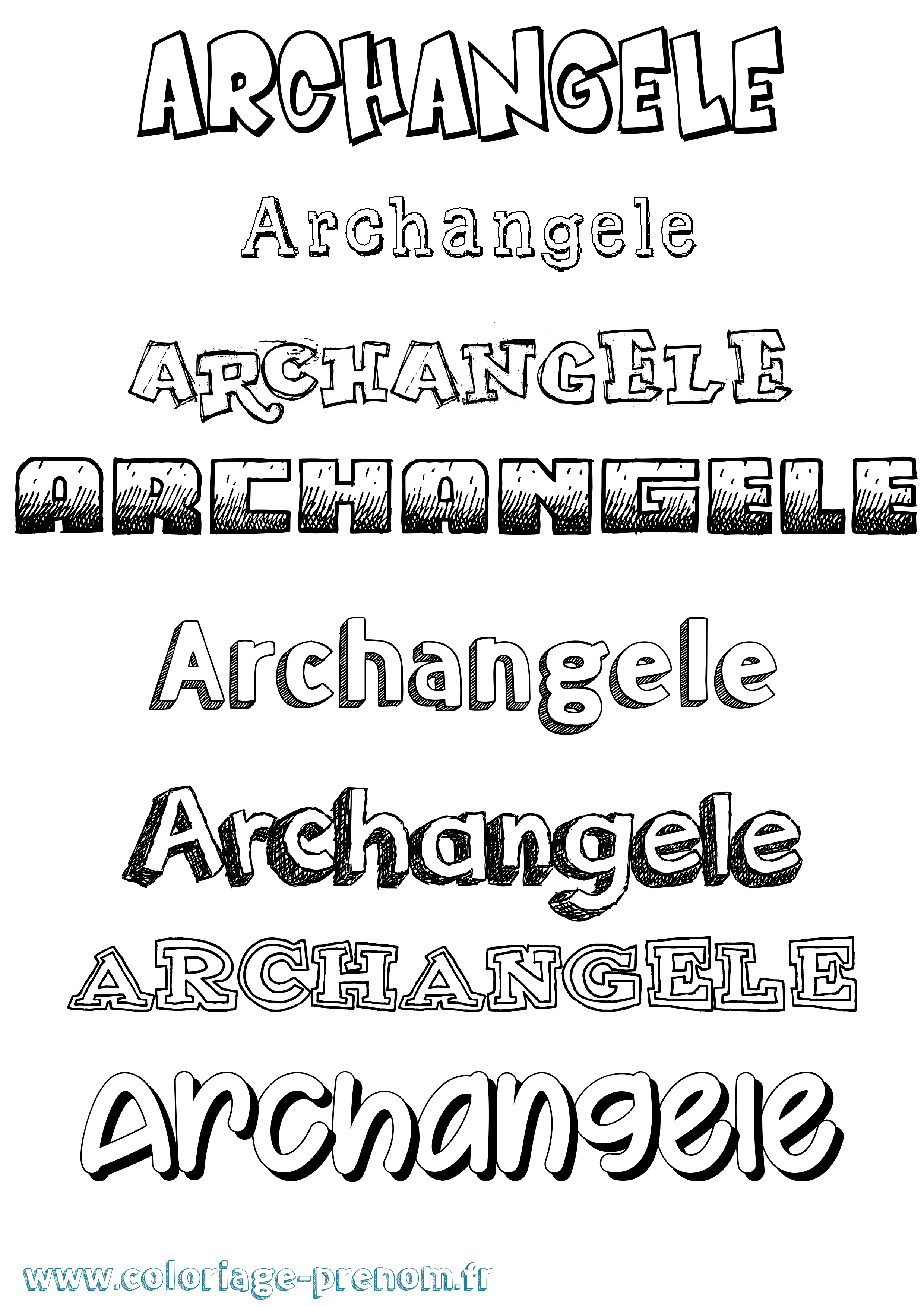 Coloriage Archangele Dessiné Coloriage prénom Archangele Dessiné