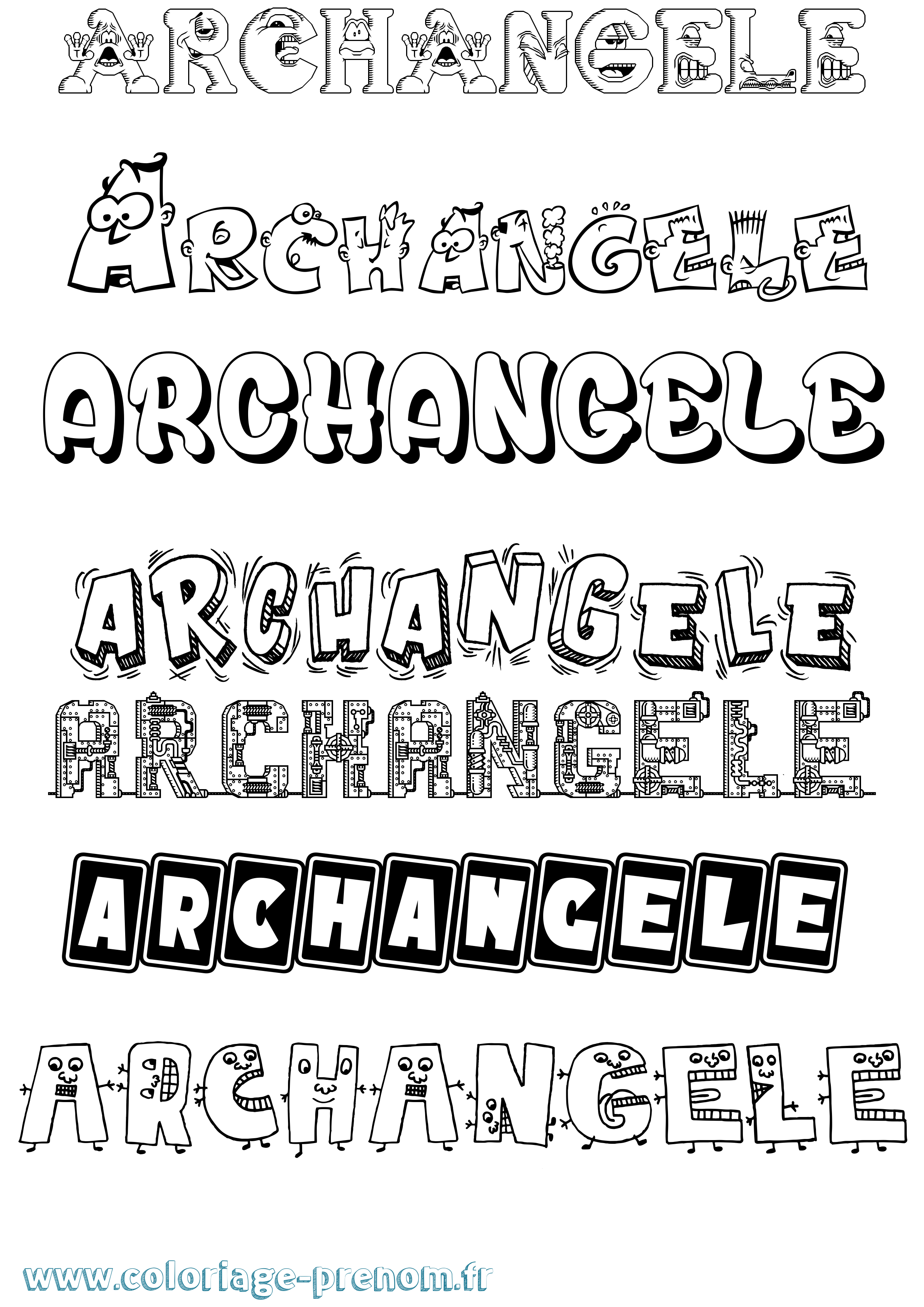 Coloriage Archangele Fun Coloriage prénom Archangele Fun