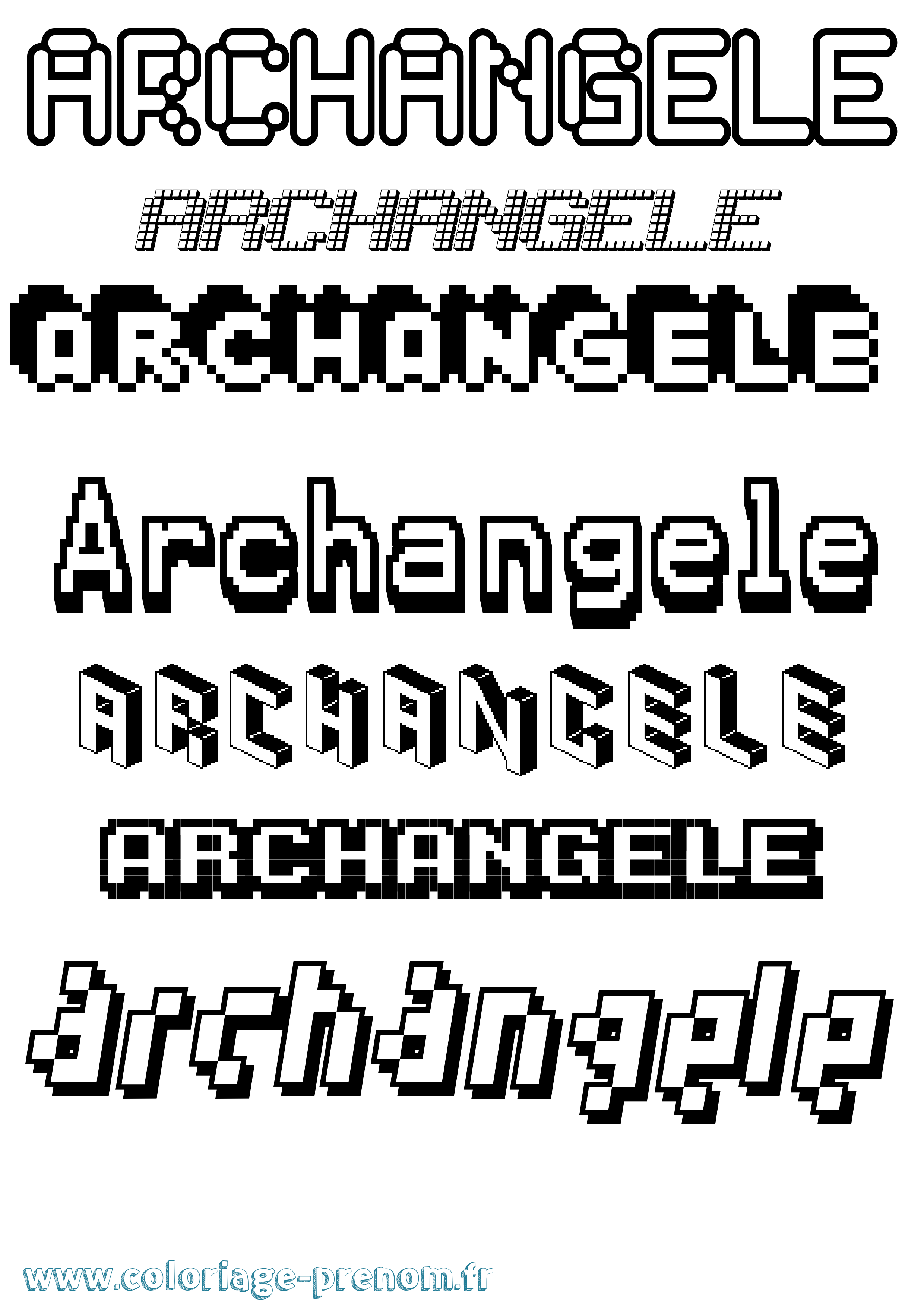 Coloriage Archangele Pixel Coloriage prénom Archangele Pixel