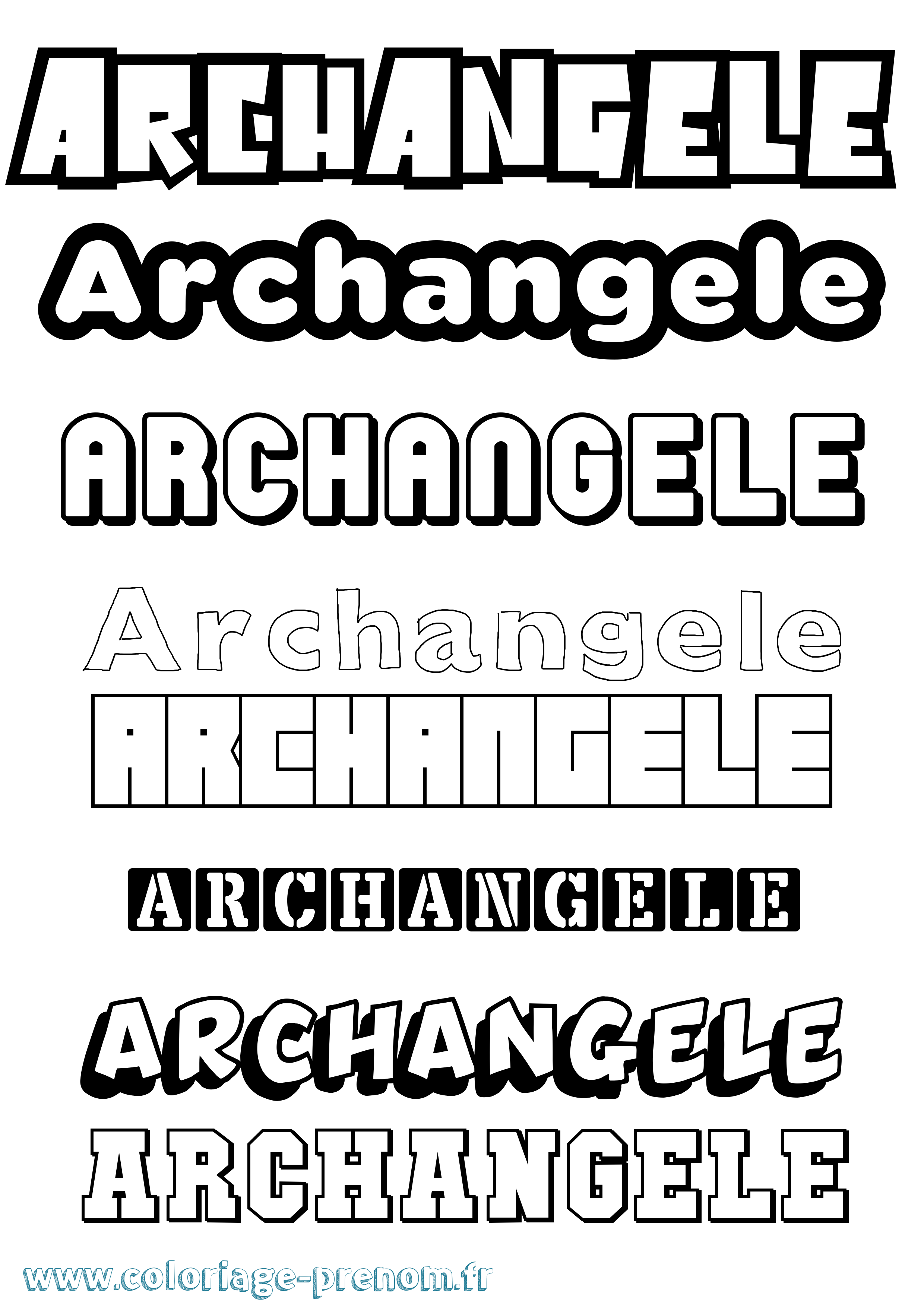 Coloriage Archangele Simple Coloriage prénom Archangele Simple