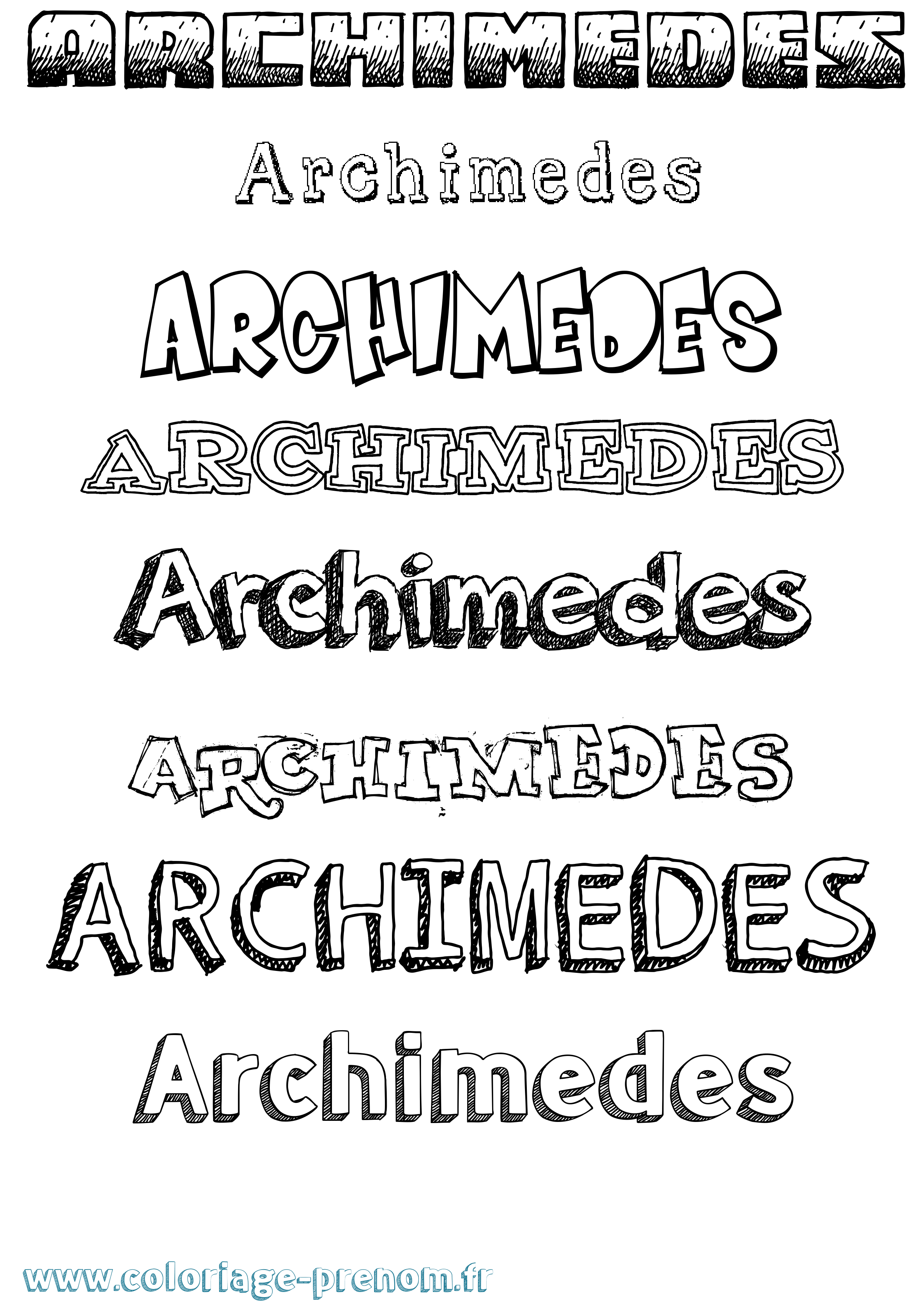 Coloriage Archimedes Dessiné Coloriage prénom Archimedes Dessiné