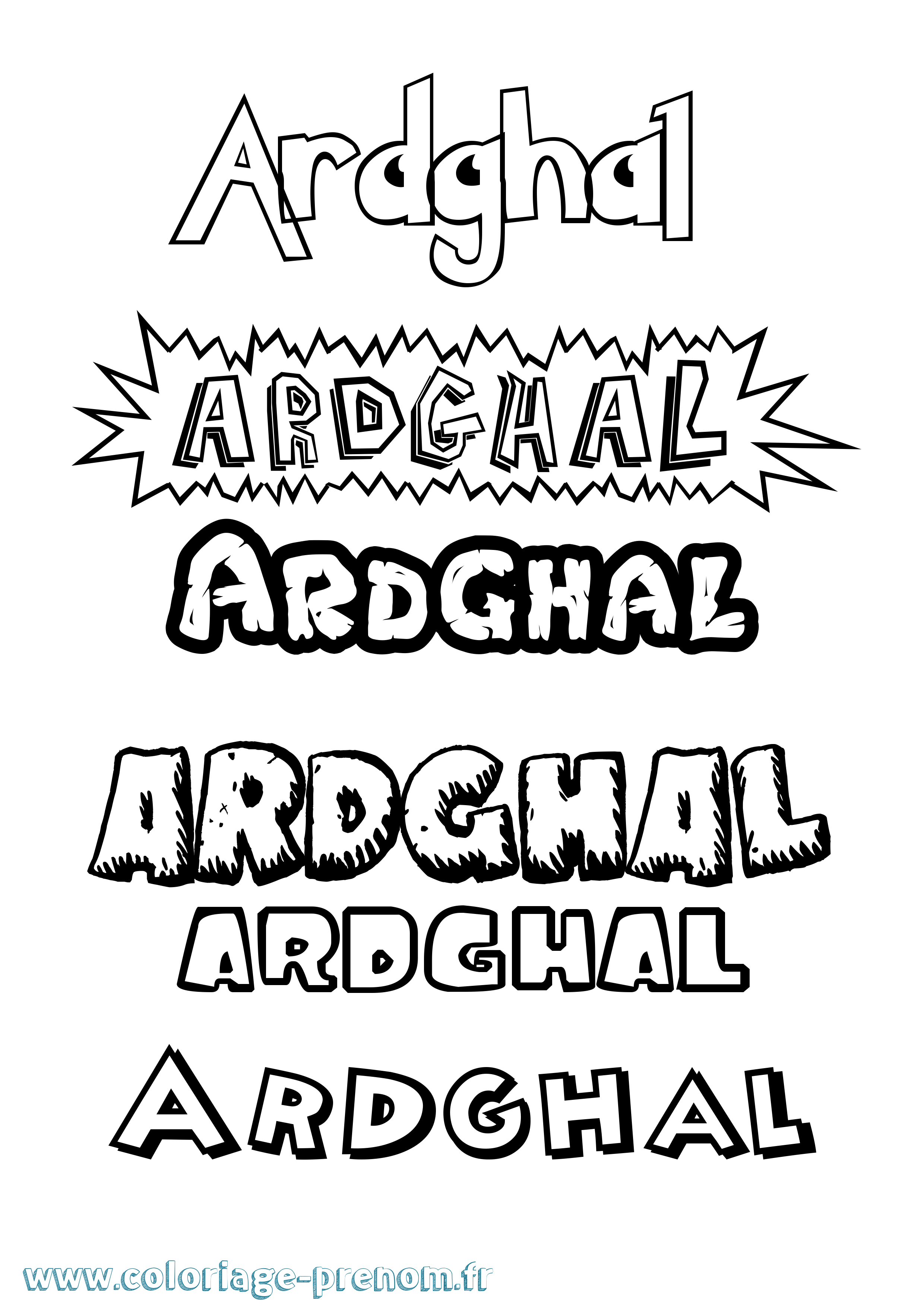 Coloriage Ardghal Dessin Animé Coloriage prénom Ardghal Dessin Animé
