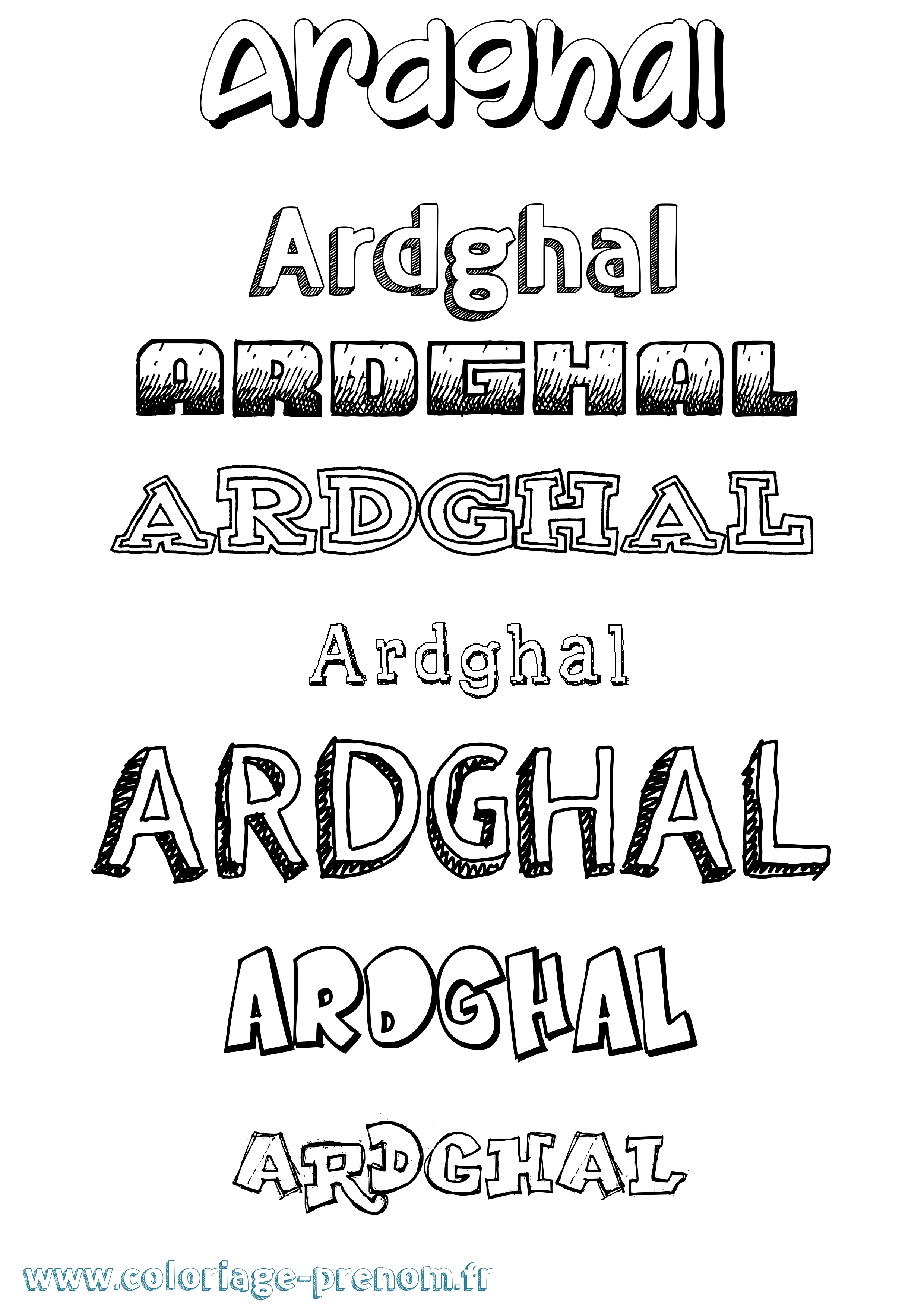Coloriage Ardghal Dessiné Coloriage prénom Ardghal Dessiné