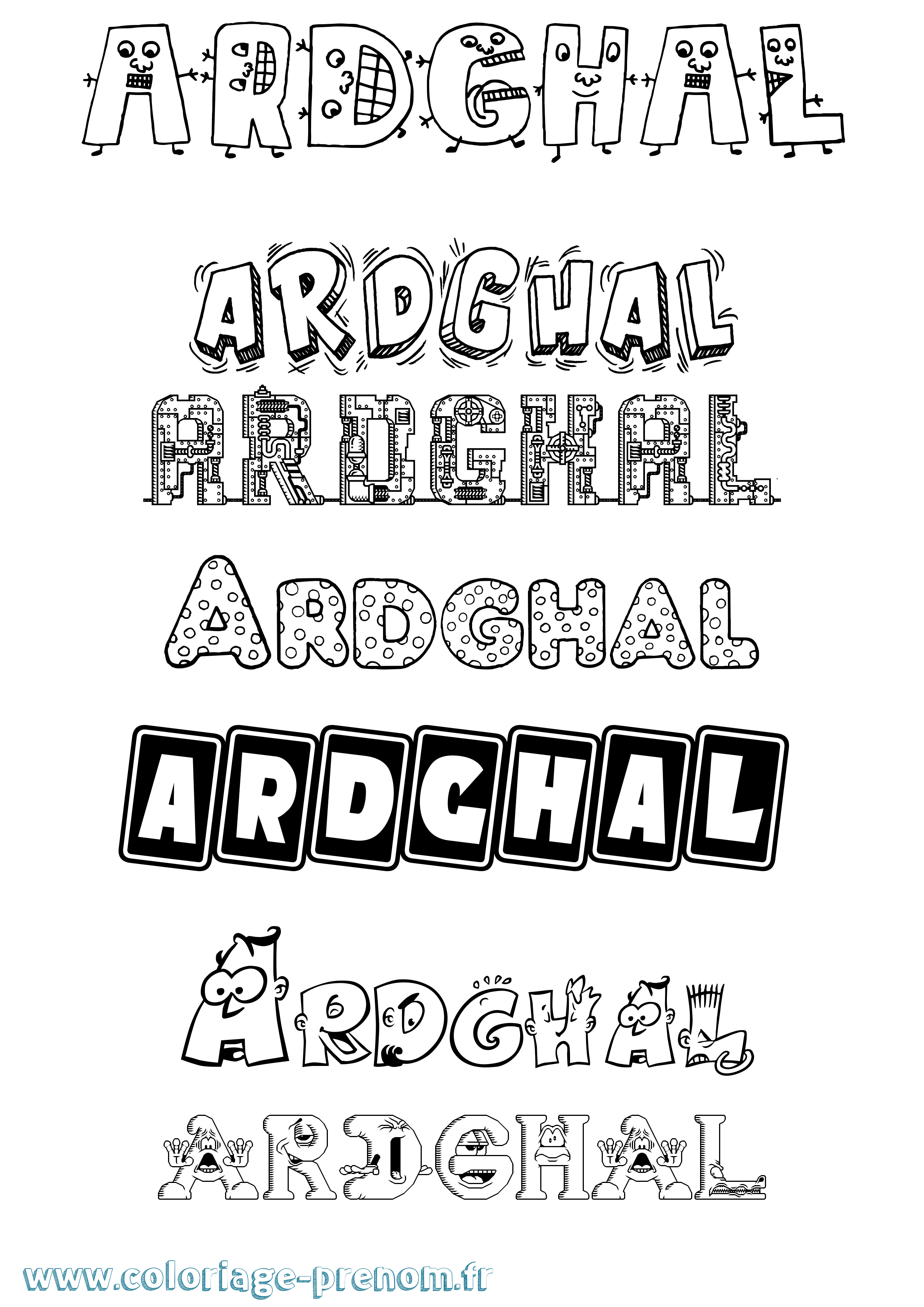 Coloriage Ardghal Fun Coloriage prénom Ardghal Fun
