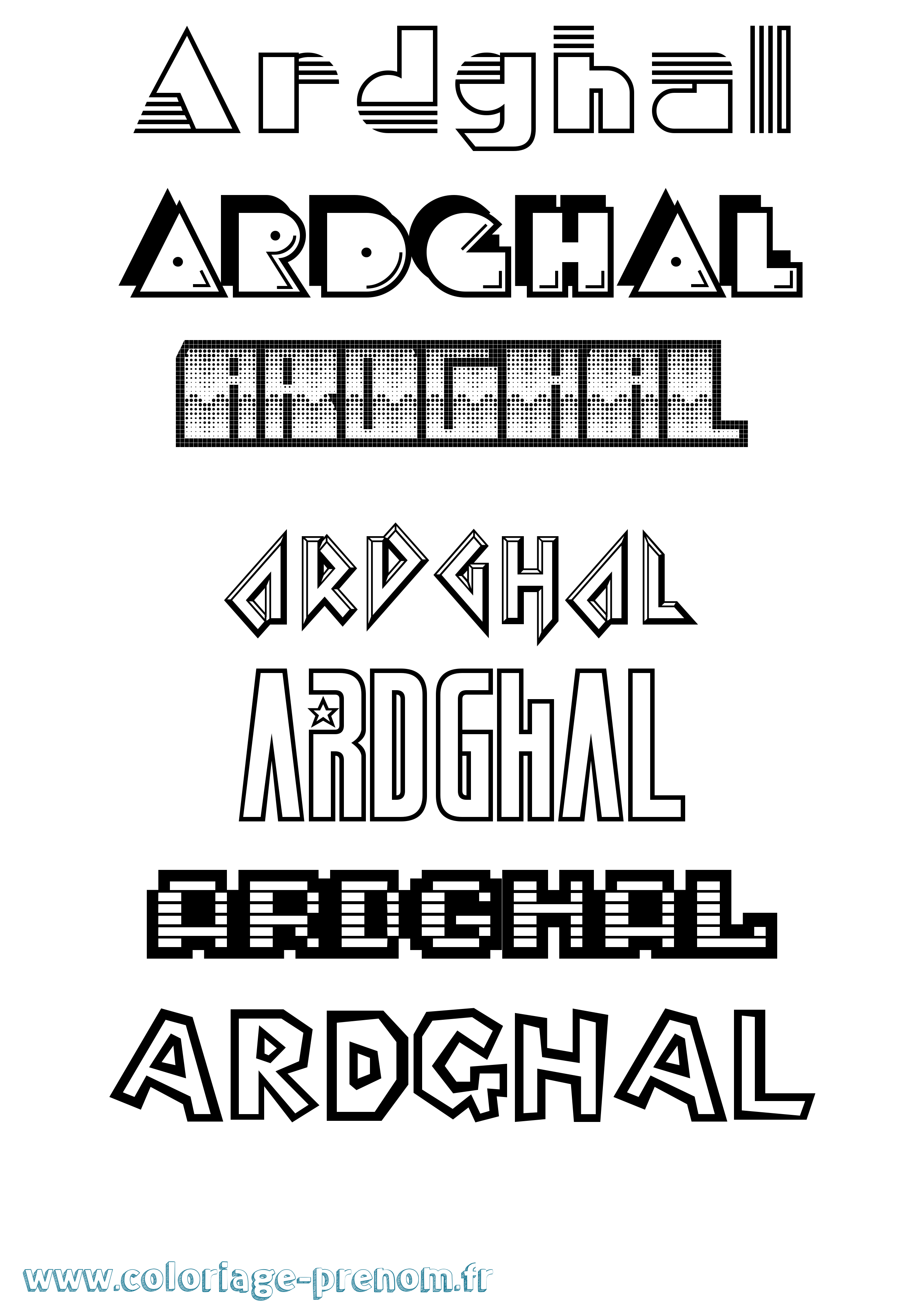 Coloriage Ardghal Jeux Vidéos Coloriage prénom Ardghal Jeux Vidéos