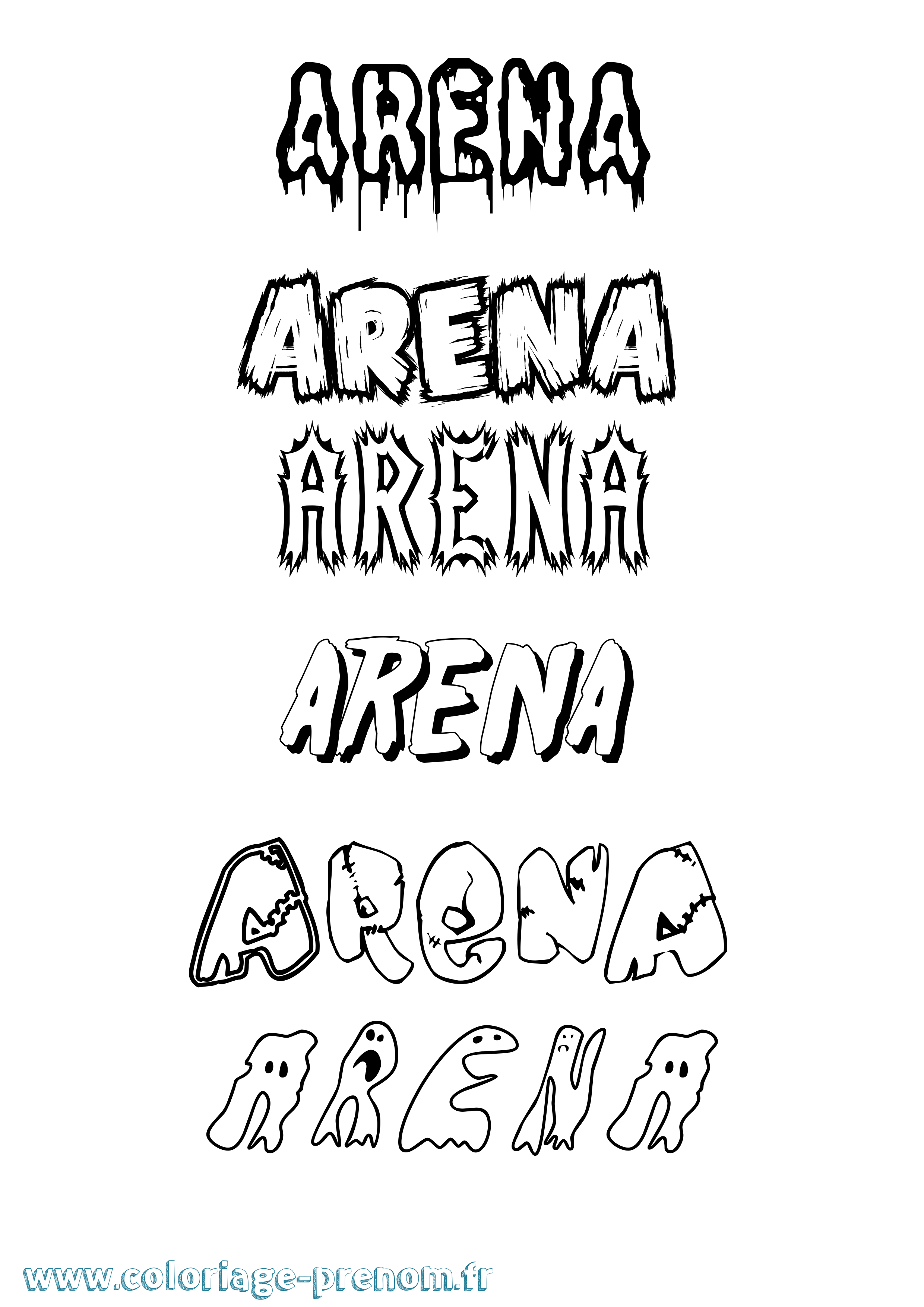 Coloriage Arena Frisson Coloriage prénom Arena Frisson