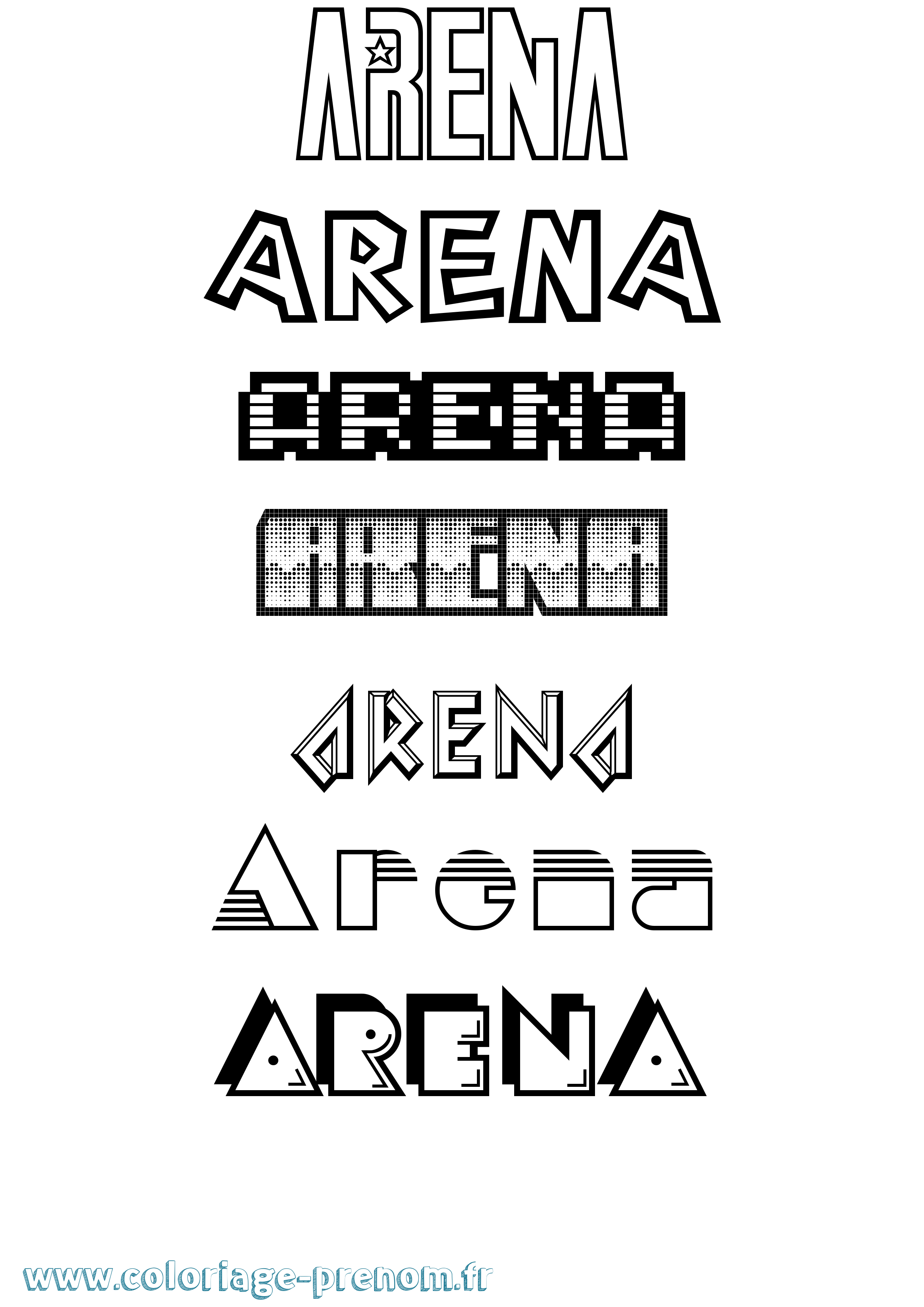 Coloriage Arena Jeux Vidéos Coloriage prénom Arena Jeux Vidéos