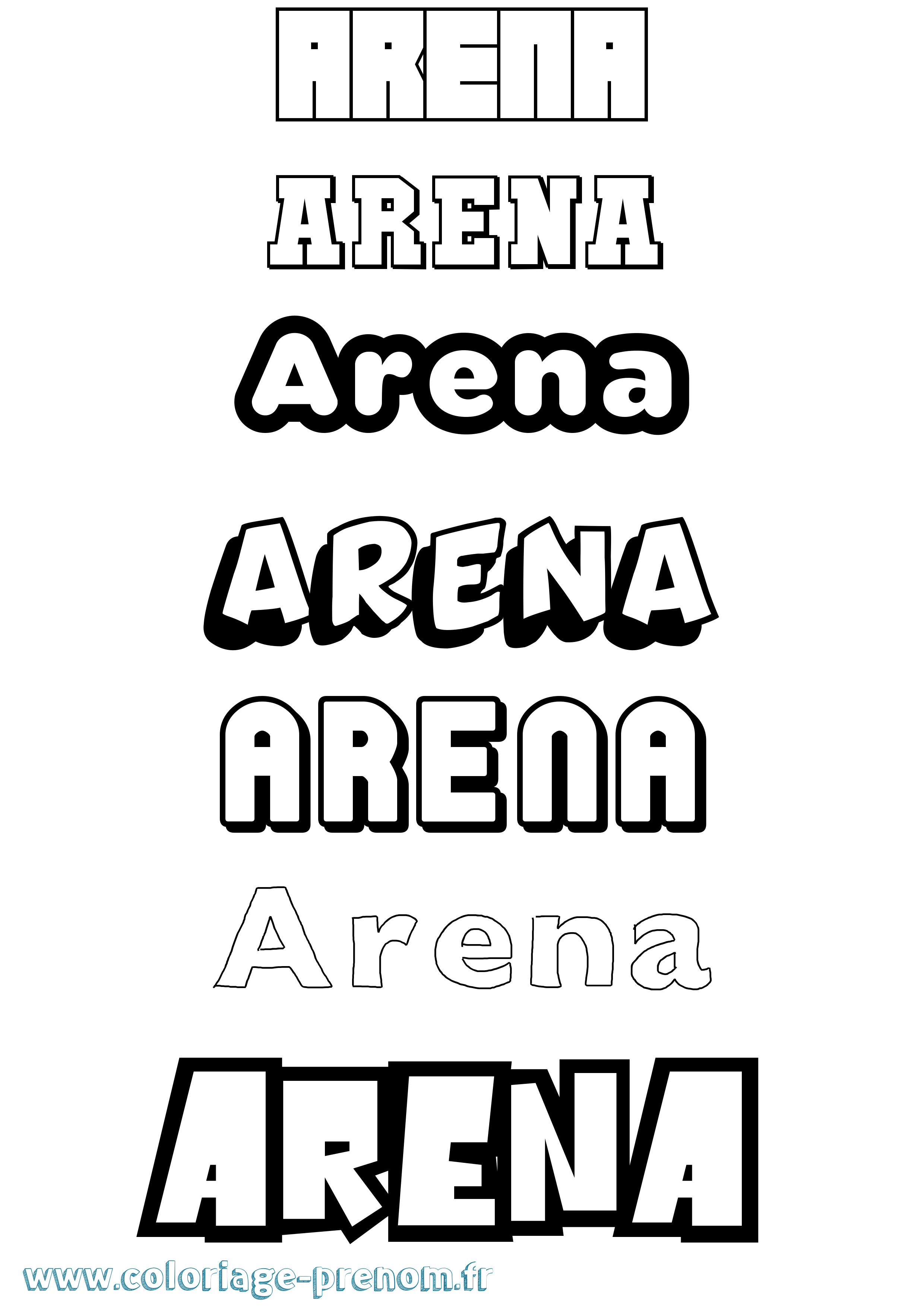 Coloriage Arena Simple Coloriage prénom Arena Simple