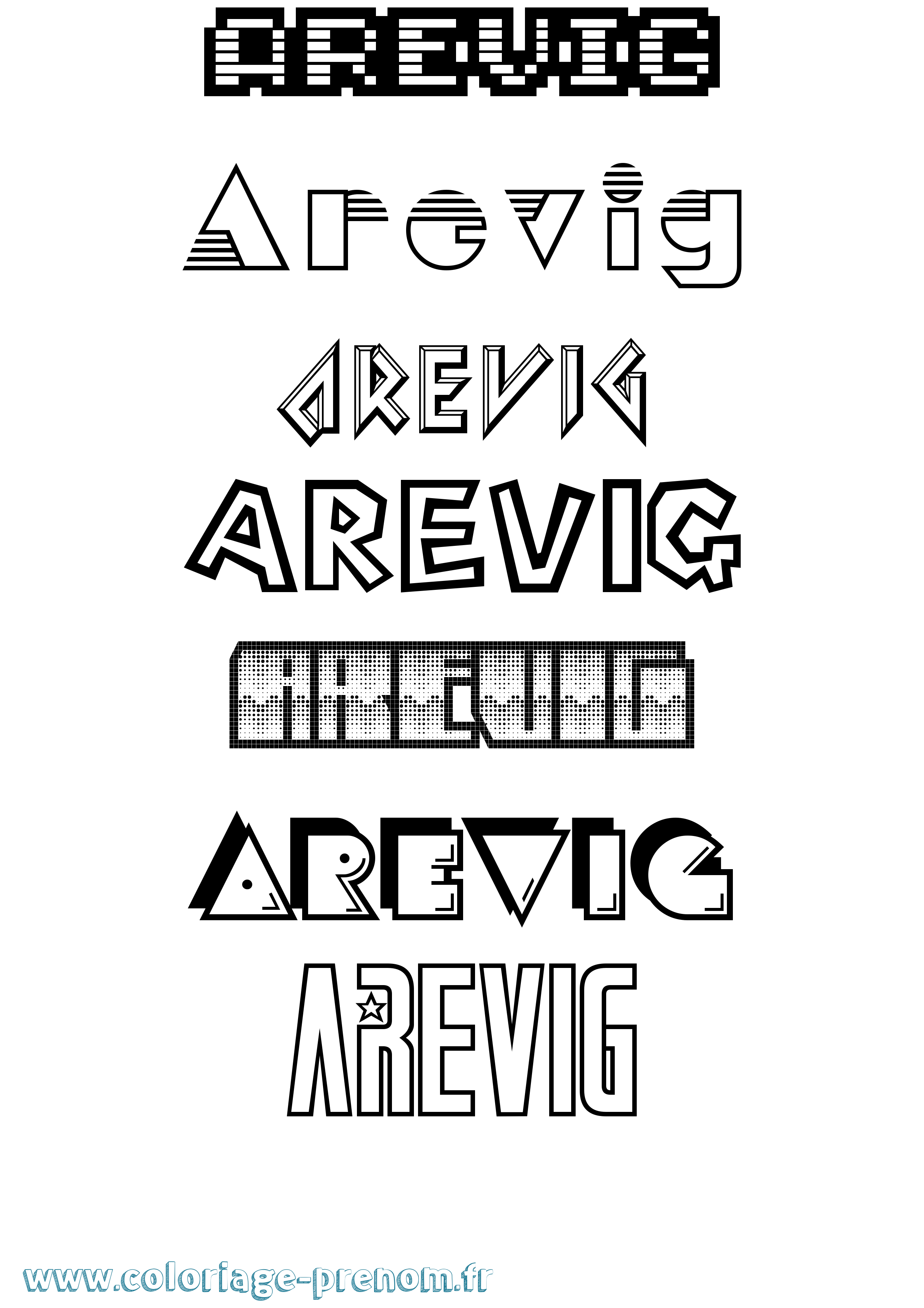 Coloriage Arevig Jeux Vidéos Coloriage prénom Arevig Jeux Vidéos