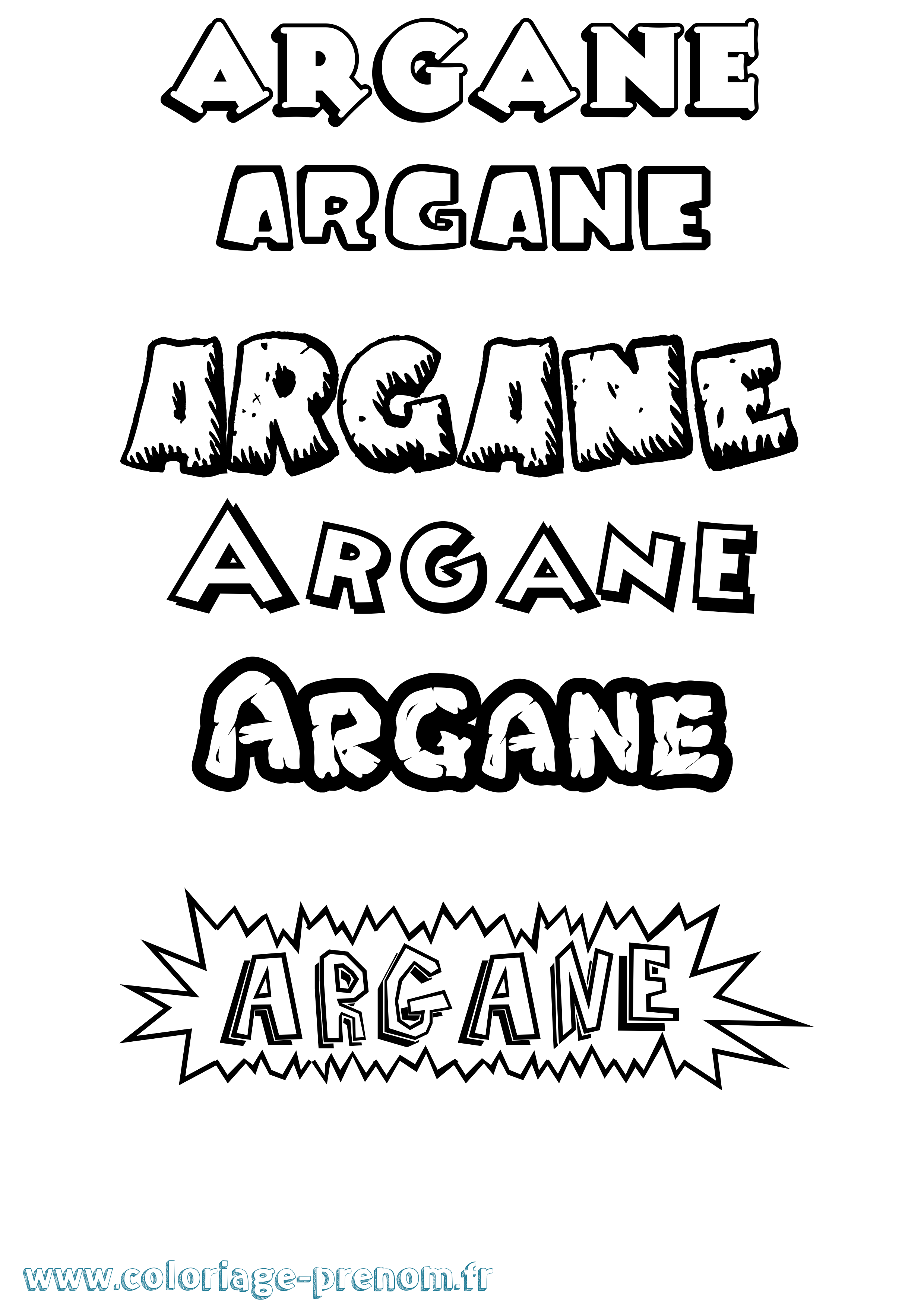 Coloriage Argane Dessin Animé Coloriage prénom Argane Dessin Animé