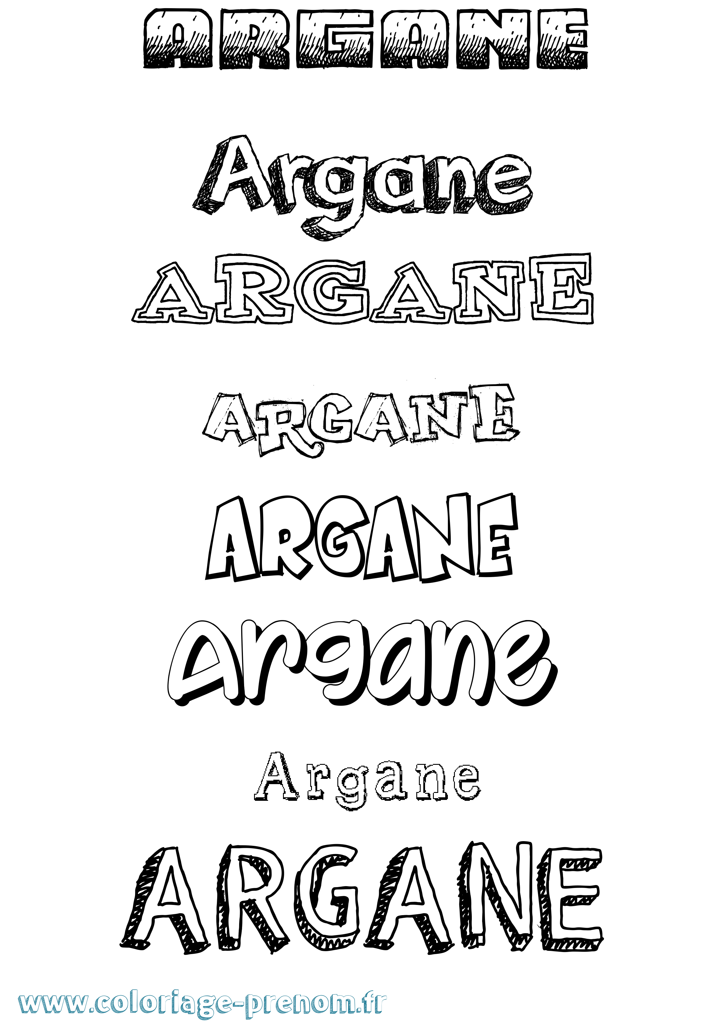 Coloriage Argane Dessiné Coloriage prénom Argane Dessiné
