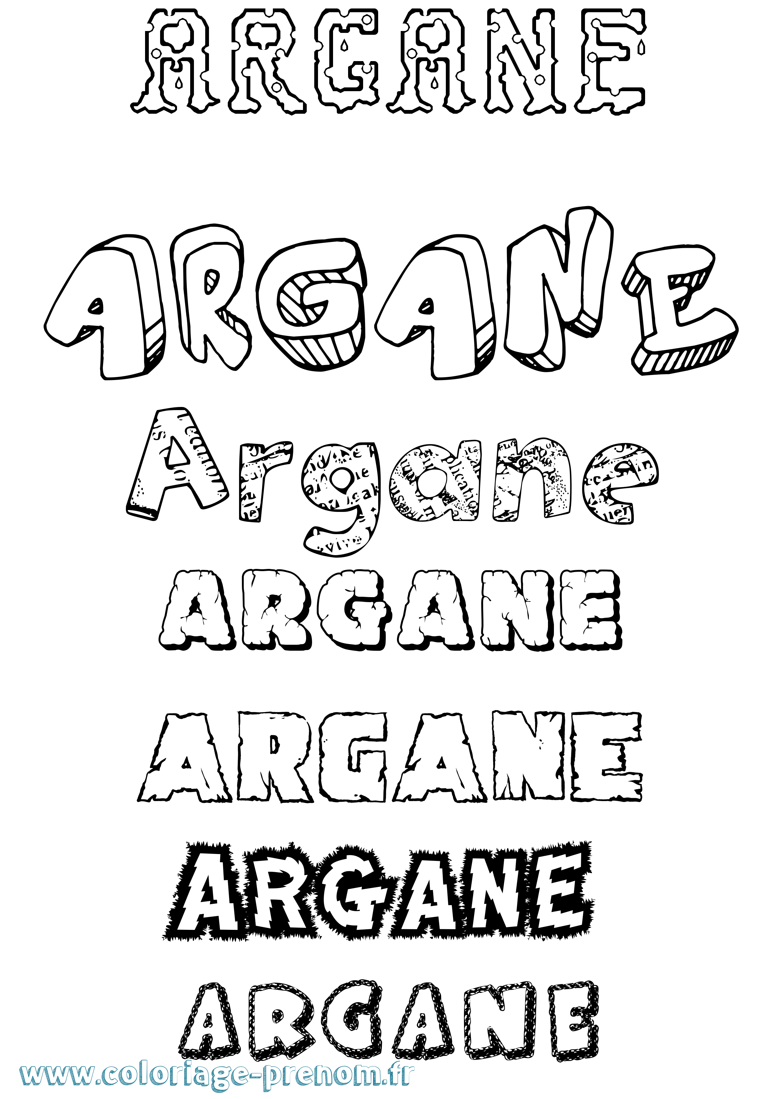 Coloriage Argane Destructuré Coloriage prénom Argane Destructuré