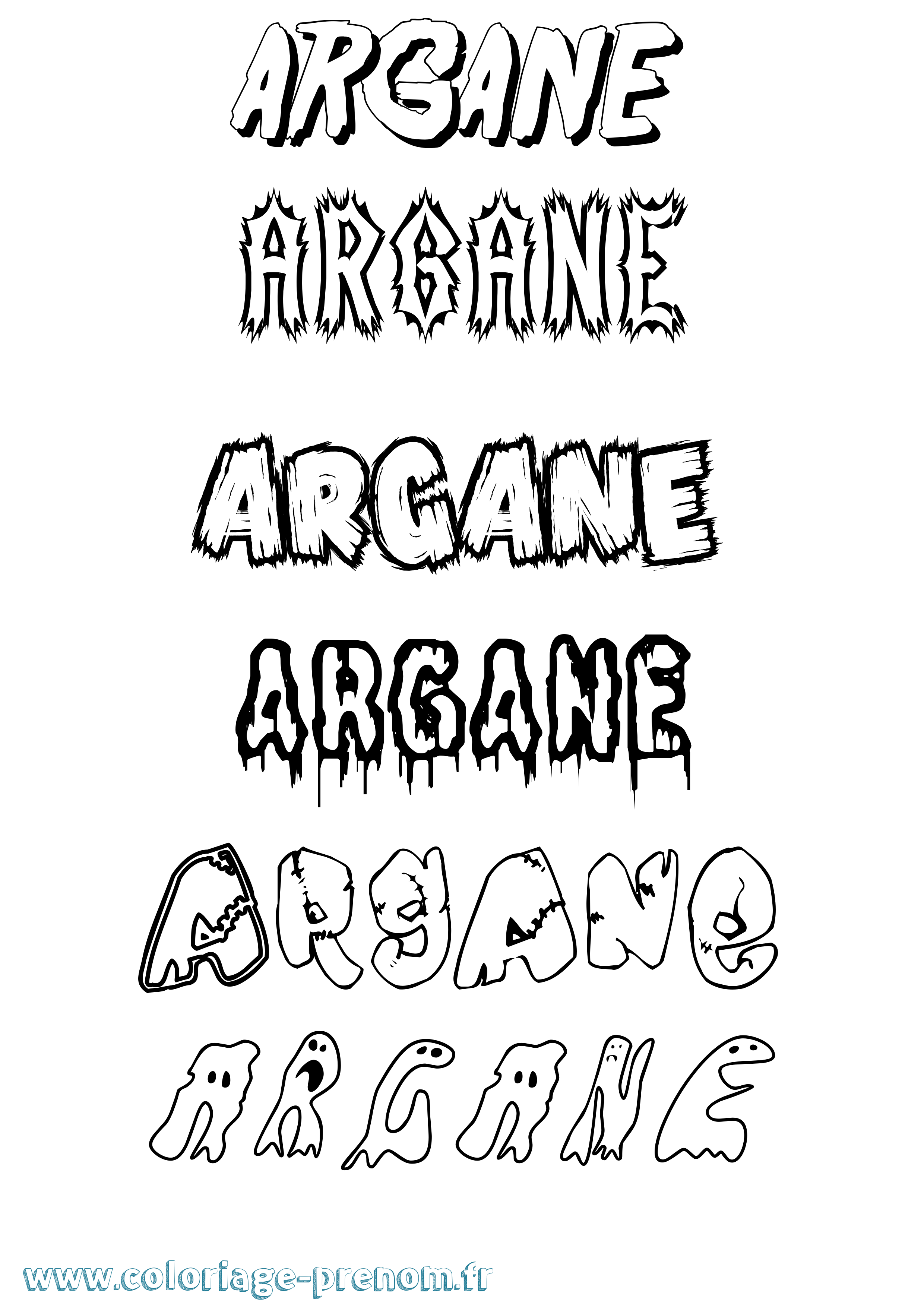 Coloriage Argane Frisson Coloriage prénom Argane Frisson