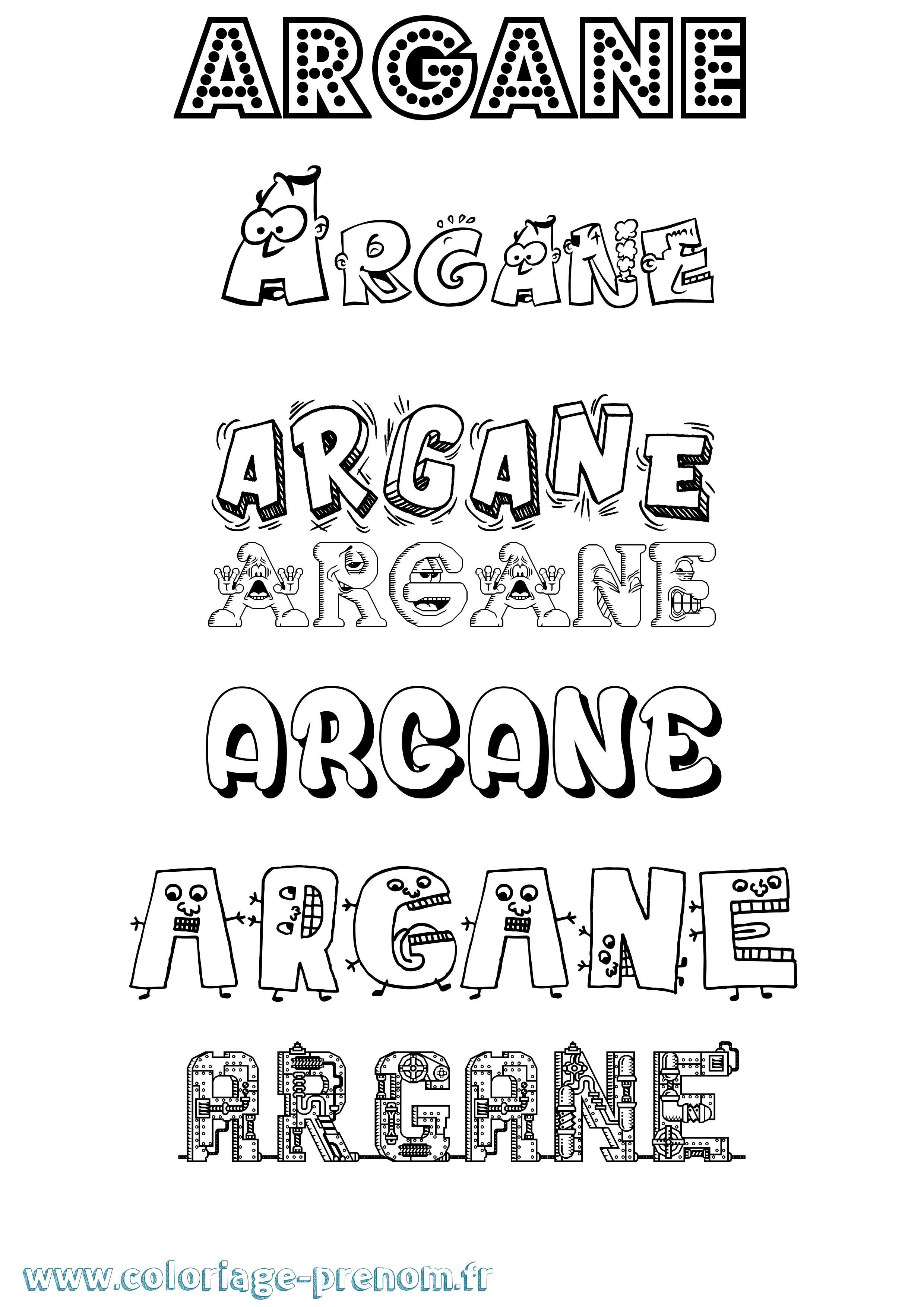 Coloriage Argane Fun Coloriage prénom Argane Fun