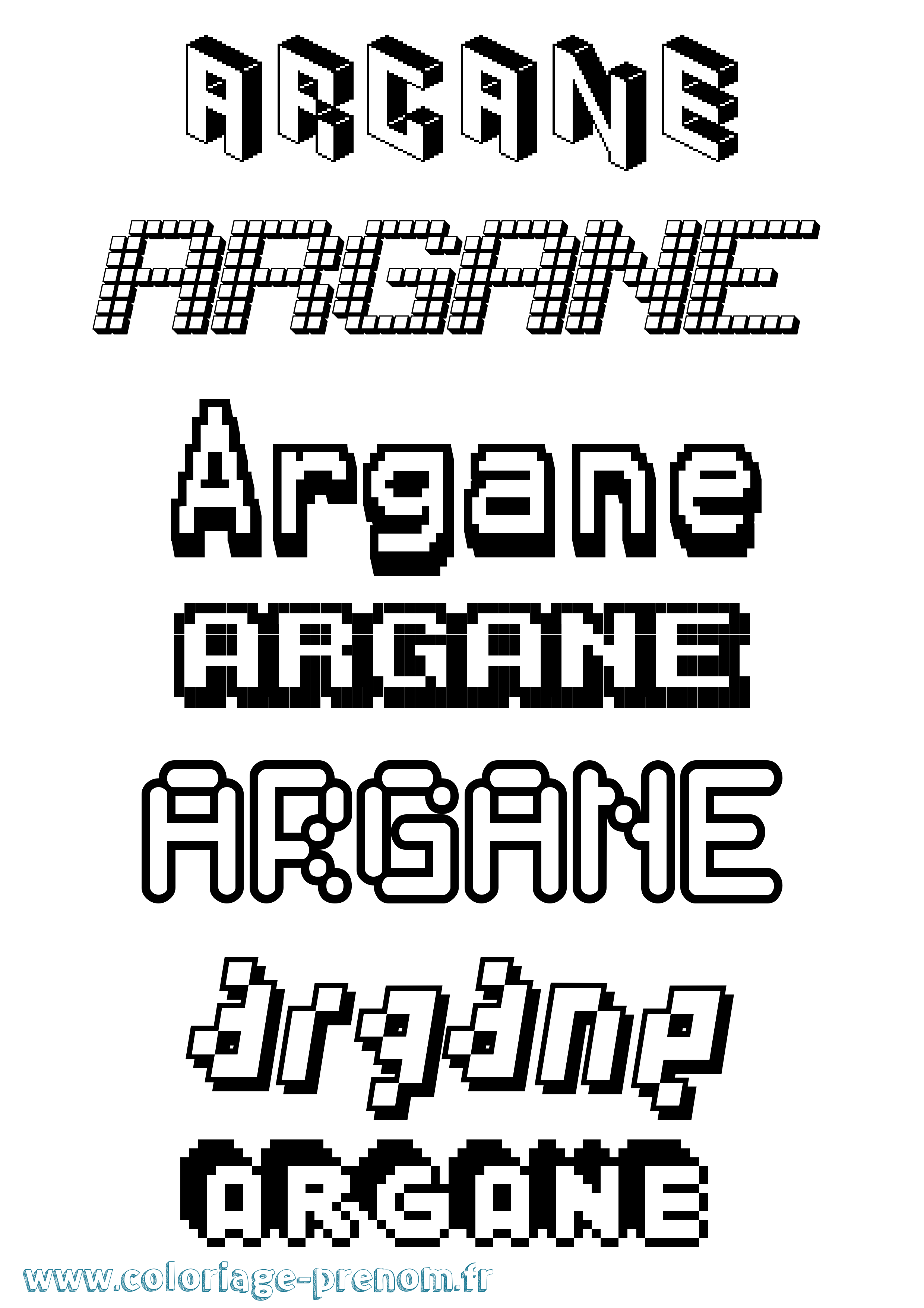 Coloriage Argane Pixel Coloriage prénom Argane Pixel