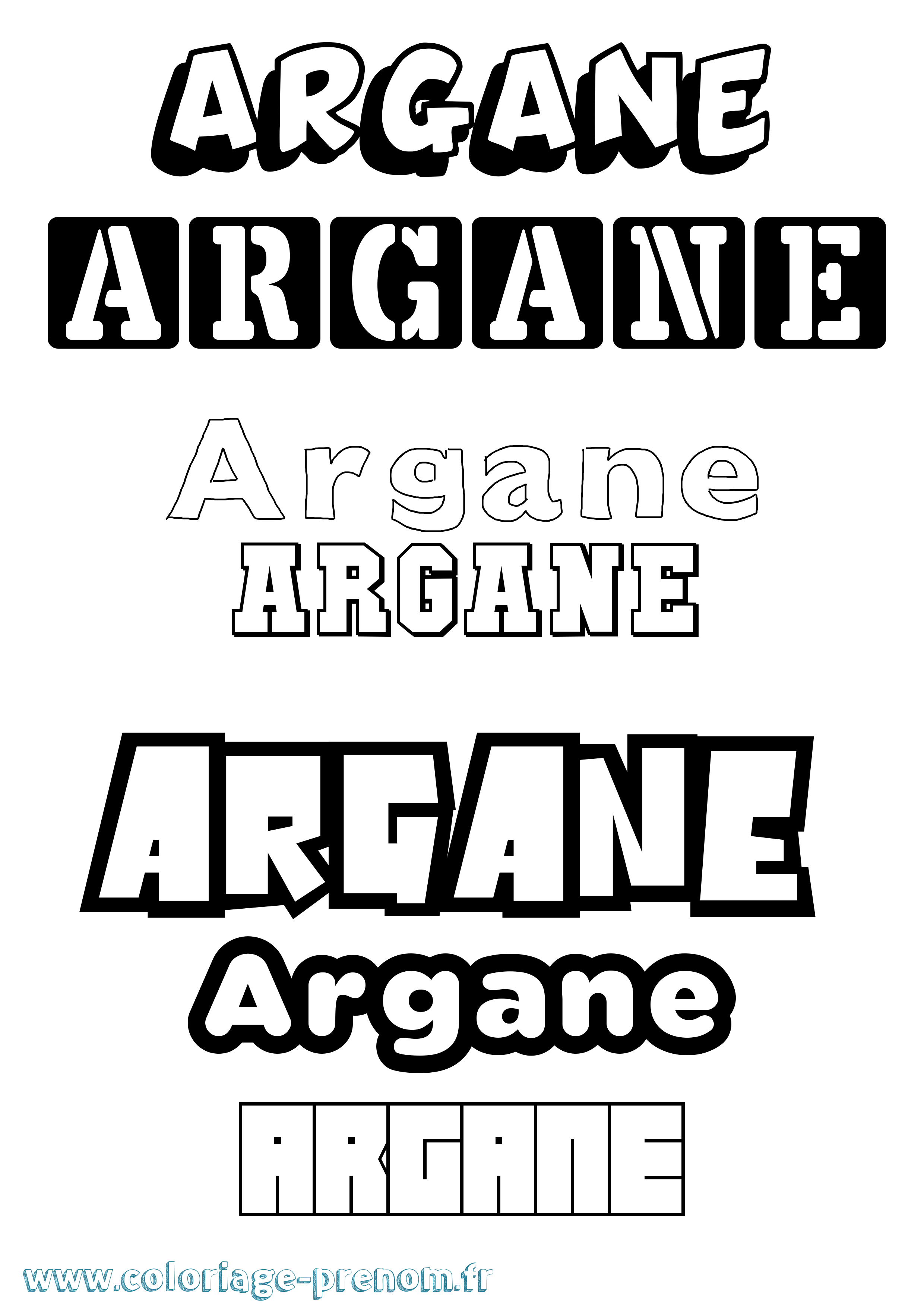 Coloriage Argane Simple Coloriage prénom Argane Simple