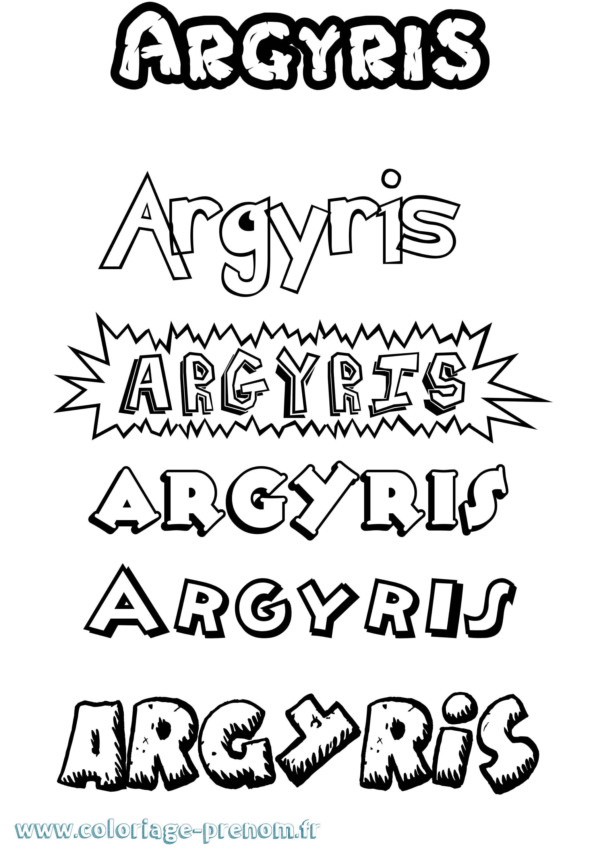 Coloriage Argyris Dessin Animé Coloriage prénom Argyris Dessin Animé