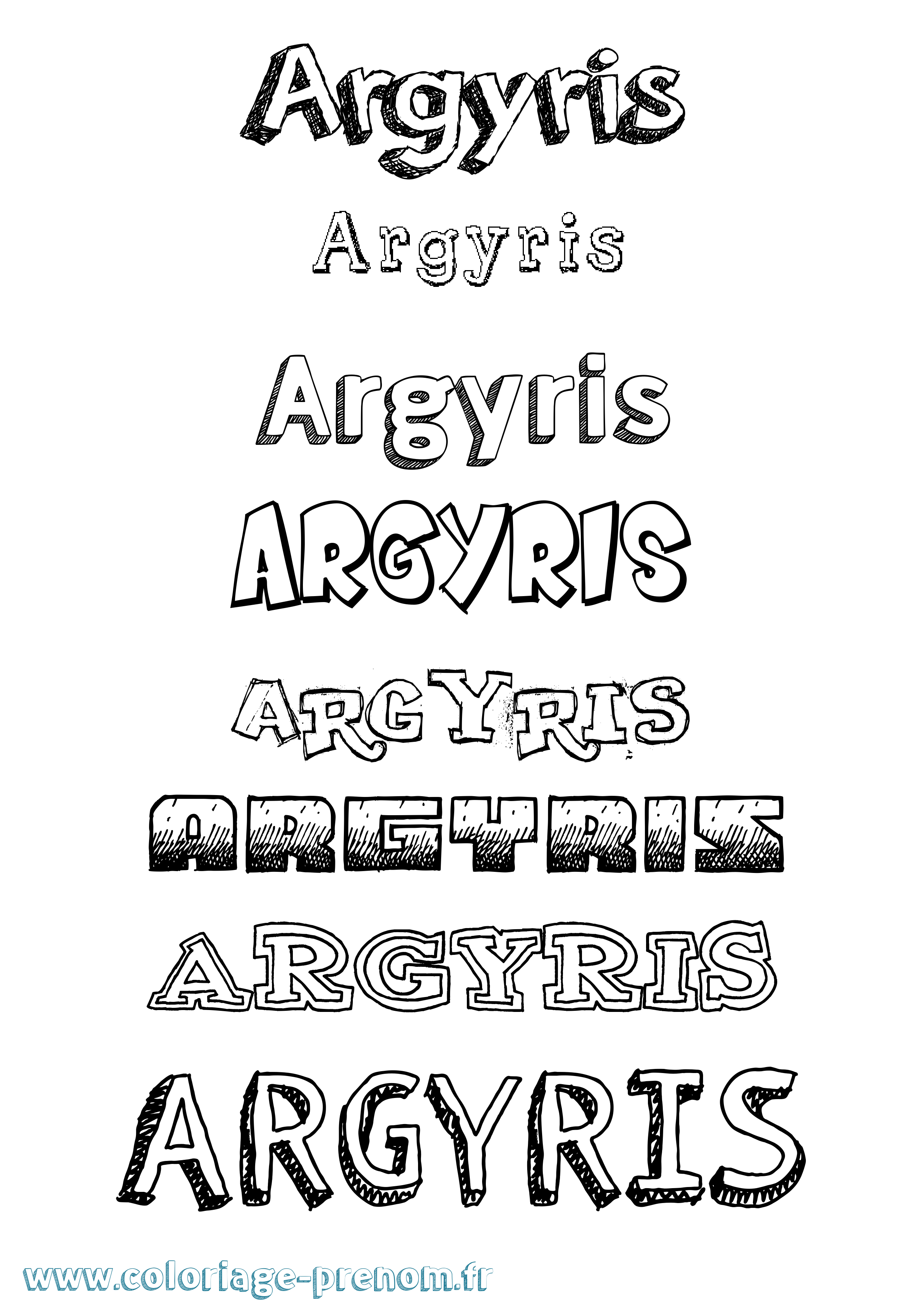 Coloriage Argyris Dessiné Coloriage prénom Argyris Dessiné