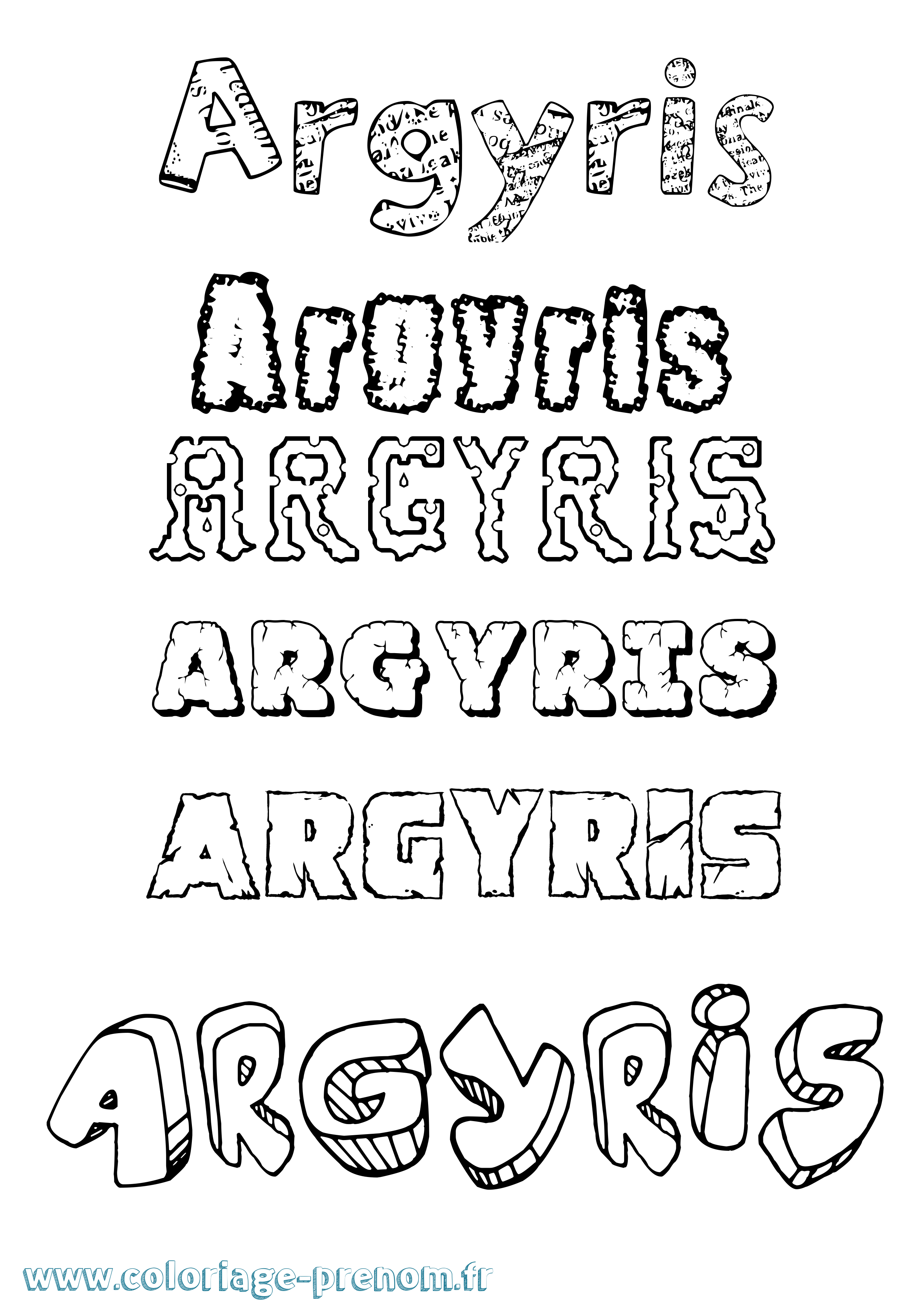 Coloriage Argyris Destructuré Coloriage prénom Argyris Destructuré