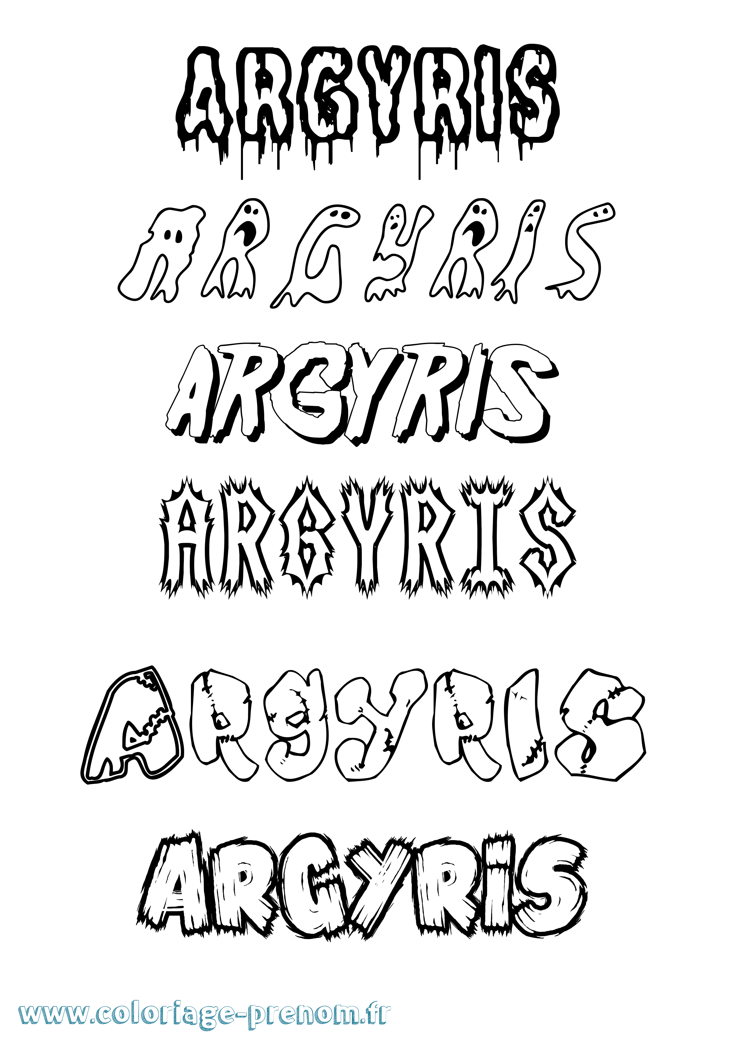 Coloriage Argyris Frisson Coloriage prénom Argyris Frisson