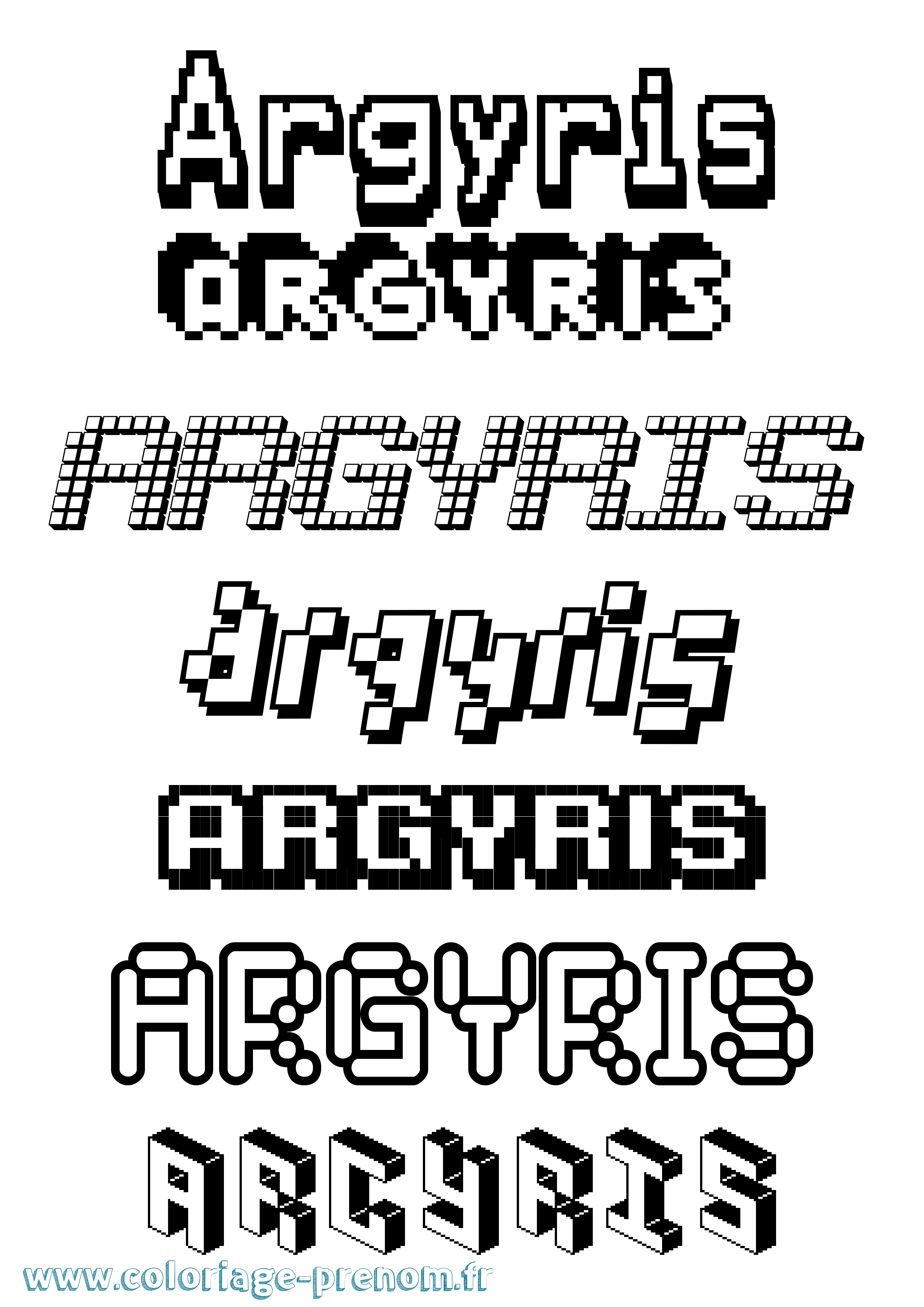 Coloriage Argyris Pixel Coloriage prénom Argyris Pixel