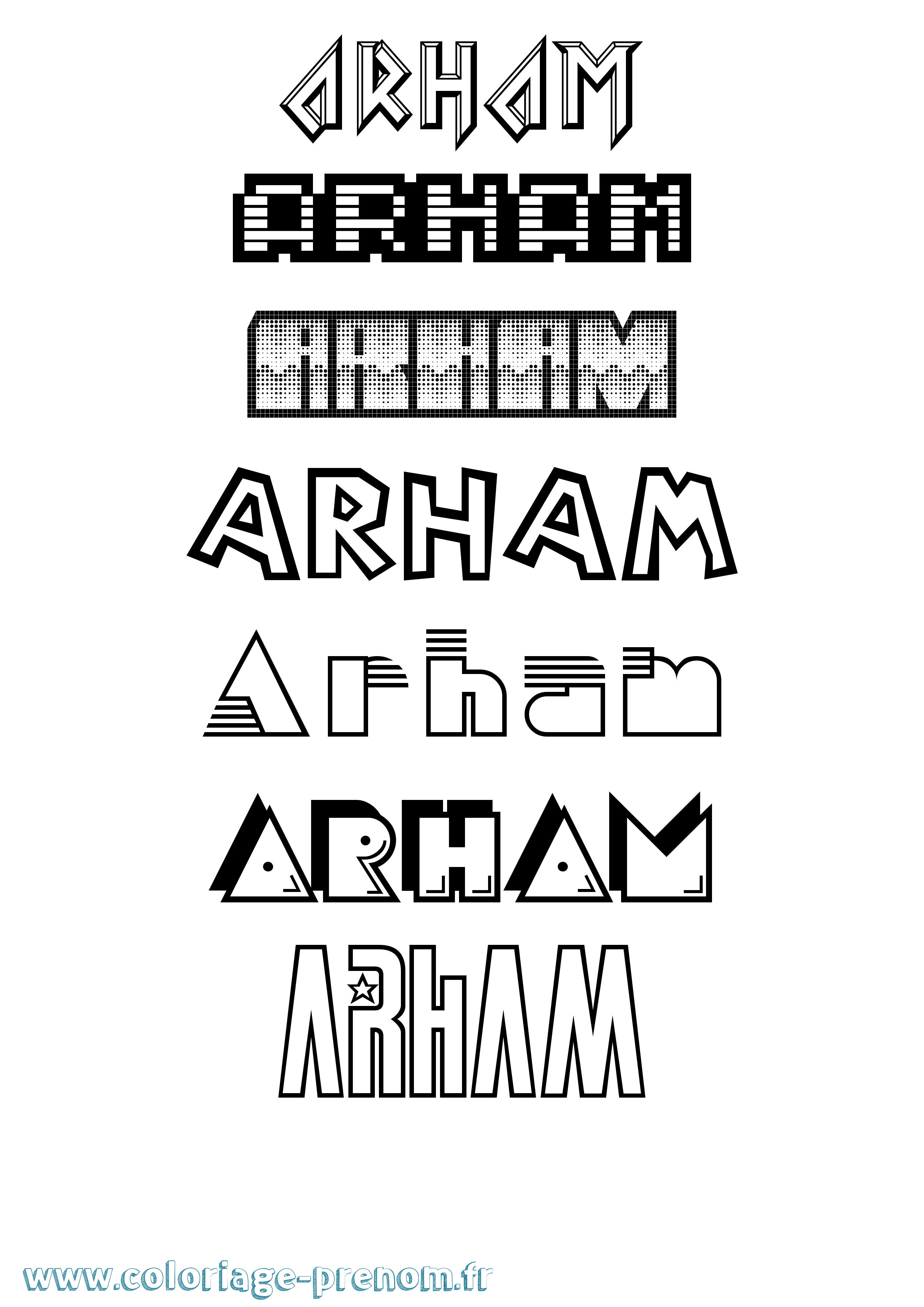 Coloriage Arham Jeux Vidéos Coloriage prénom Arham Jeux Vidéos