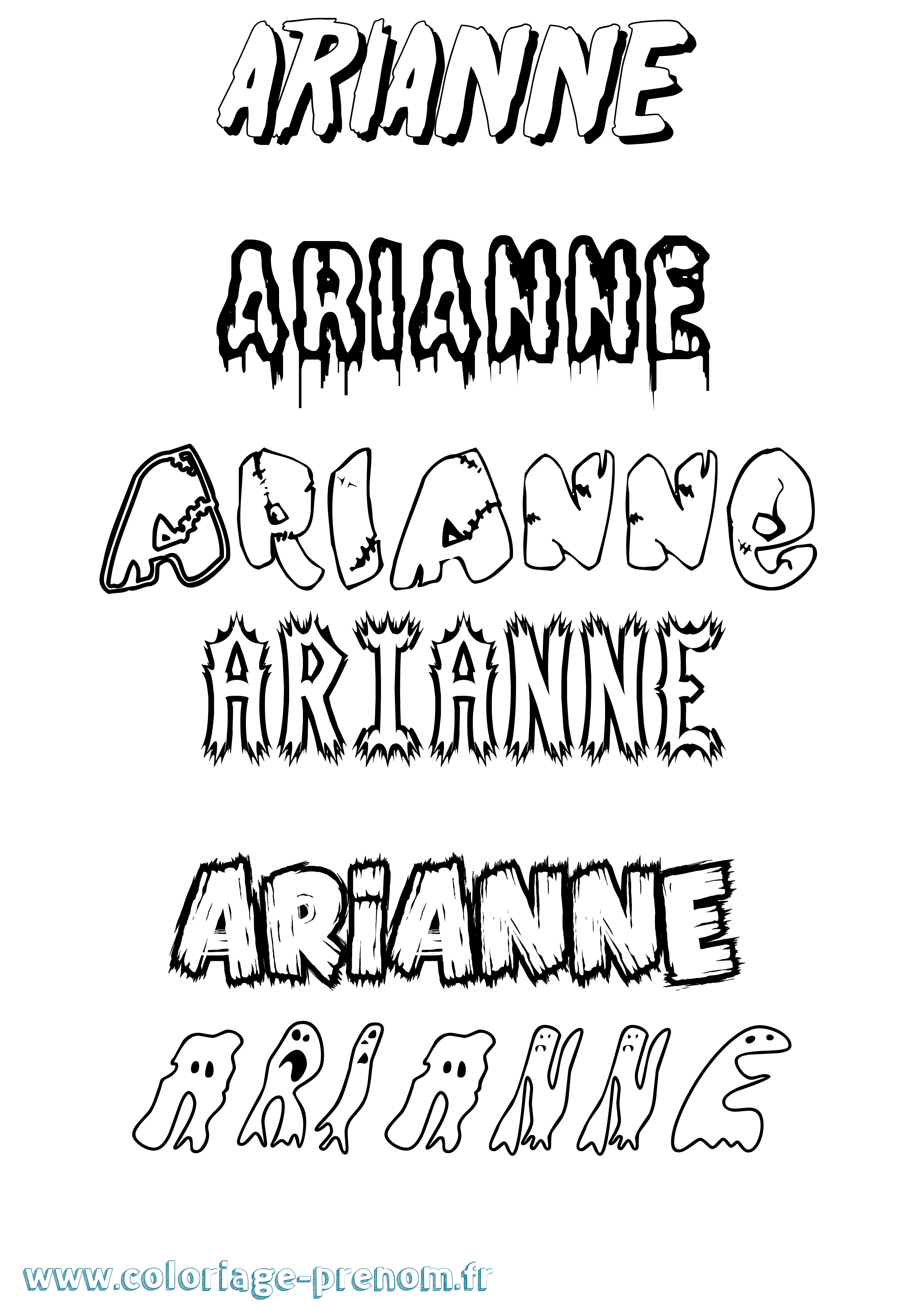 Coloriage Arianne Frisson Coloriage prénom Arianne Frisson