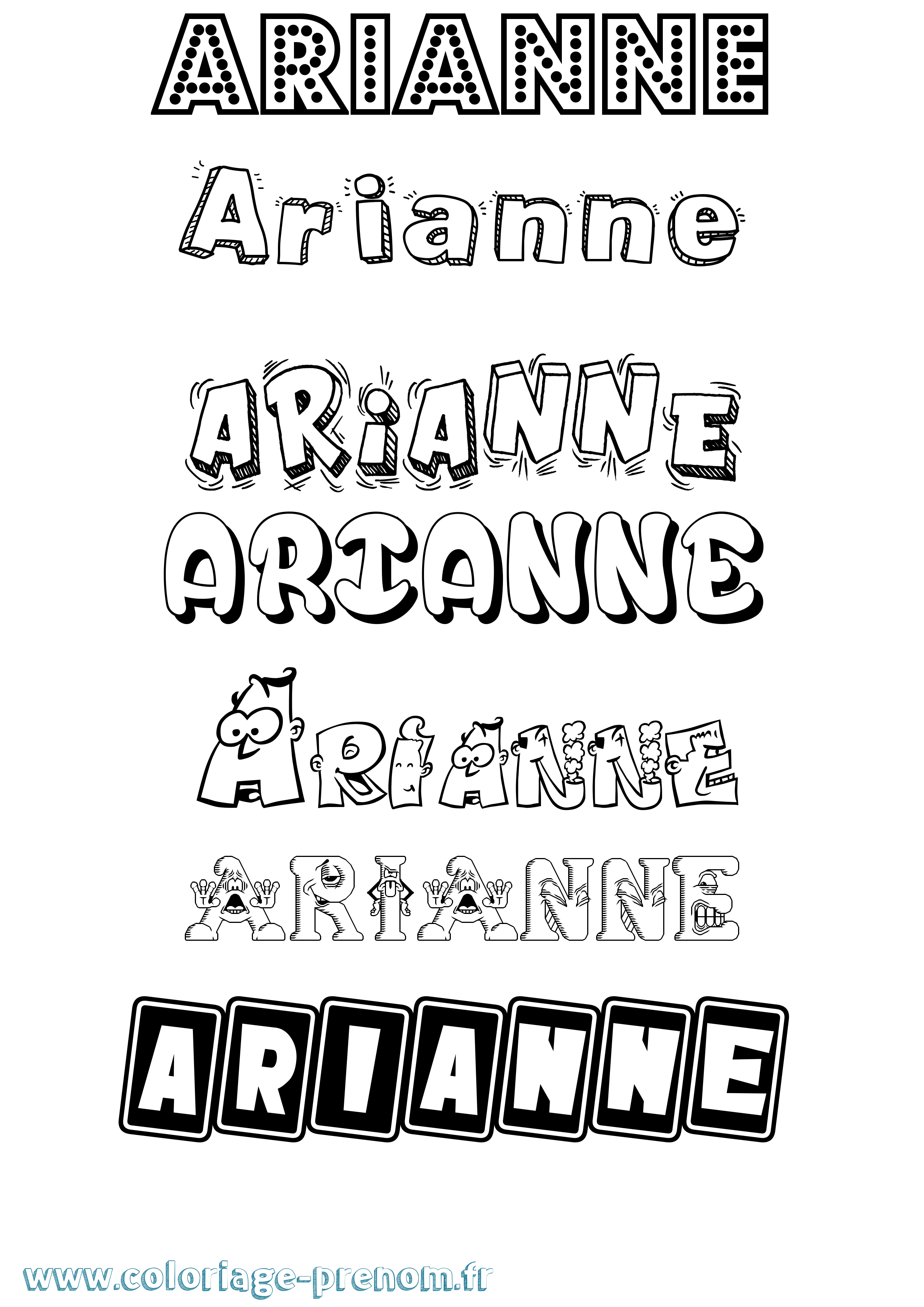 Coloriage Arianne Fun Coloriage prénom Arianne Fun
