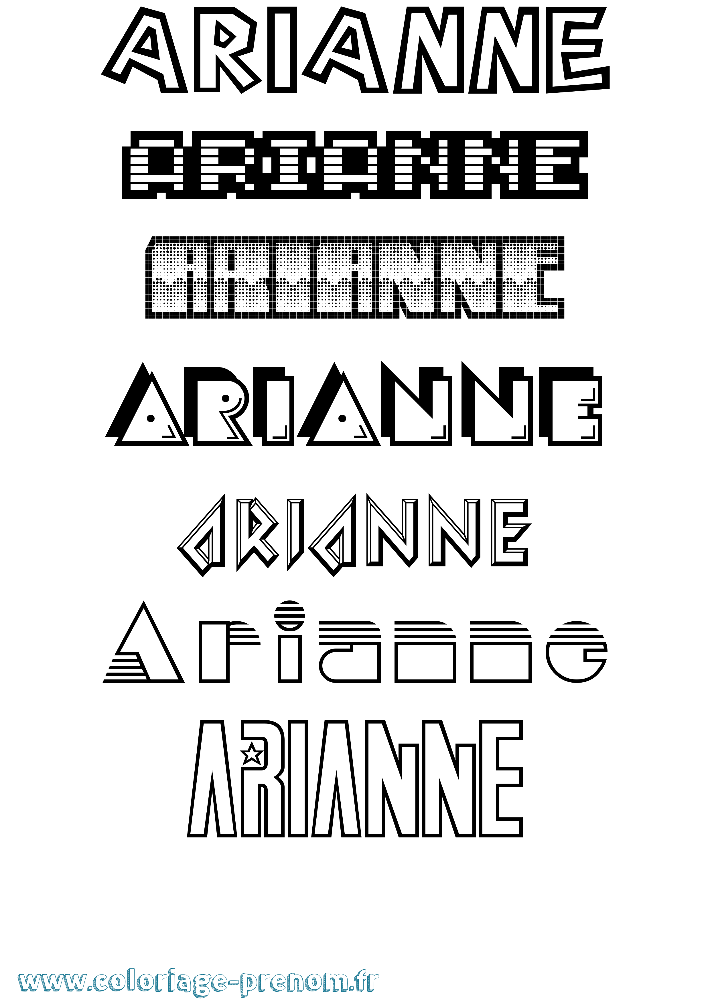 Coloriage Arianne Jeux Vidéos Coloriage prénom Arianne Jeux Vidéos