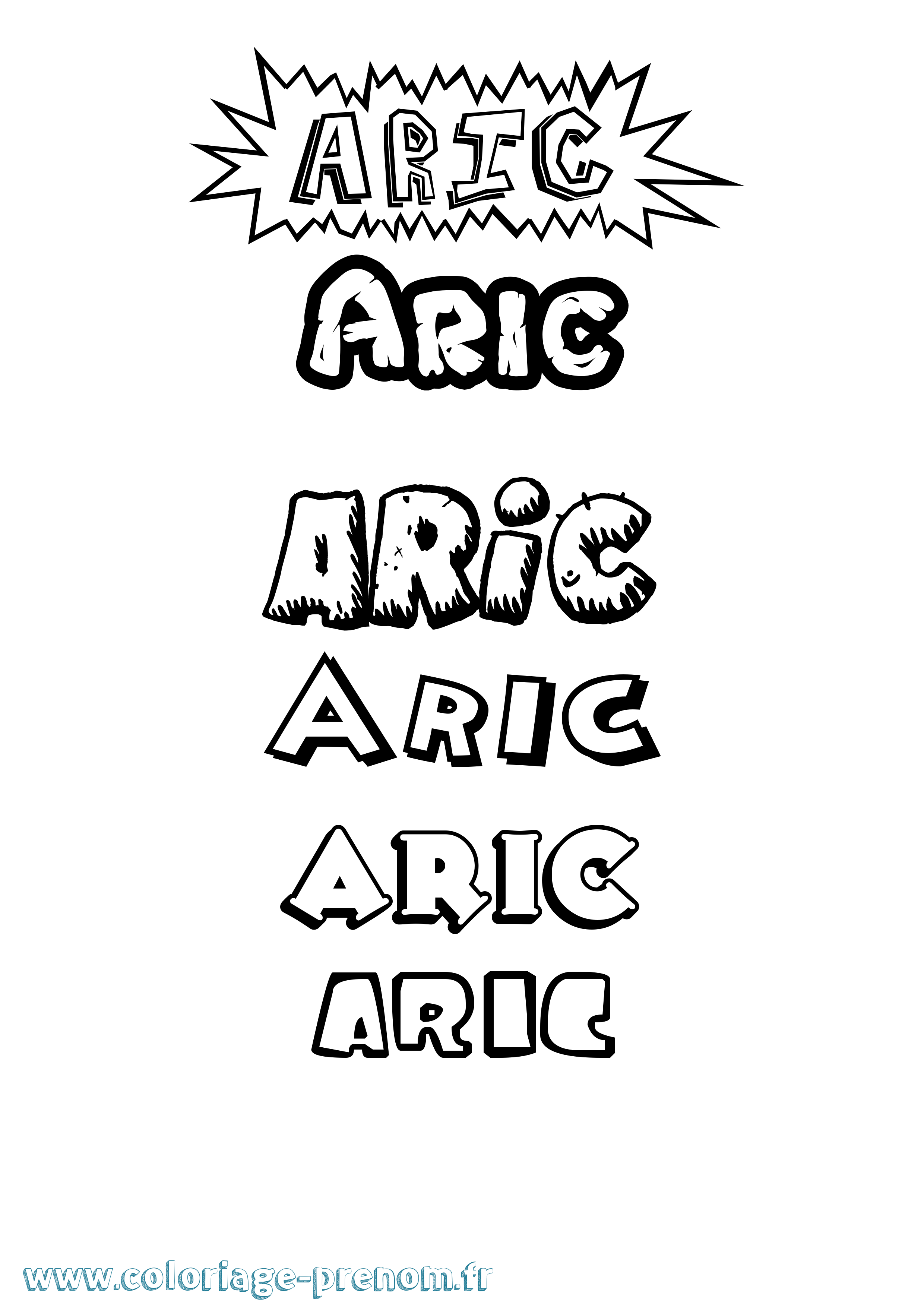 Coloriage Aric Dessin Animé Coloriage prénom Aric Dessin Animé