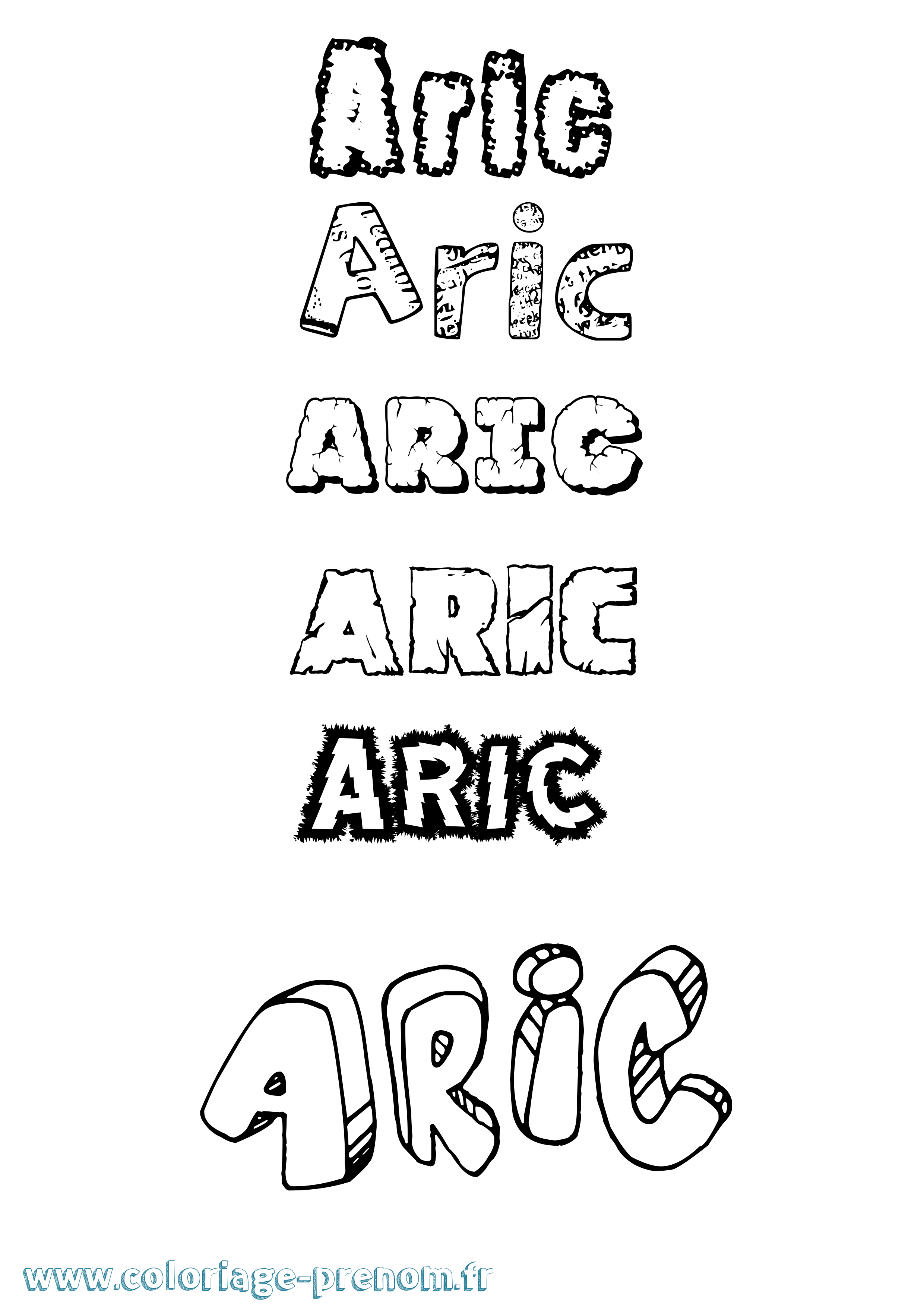 Coloriage Aric Destructuré Coloriage prénom Aric Destructuré
