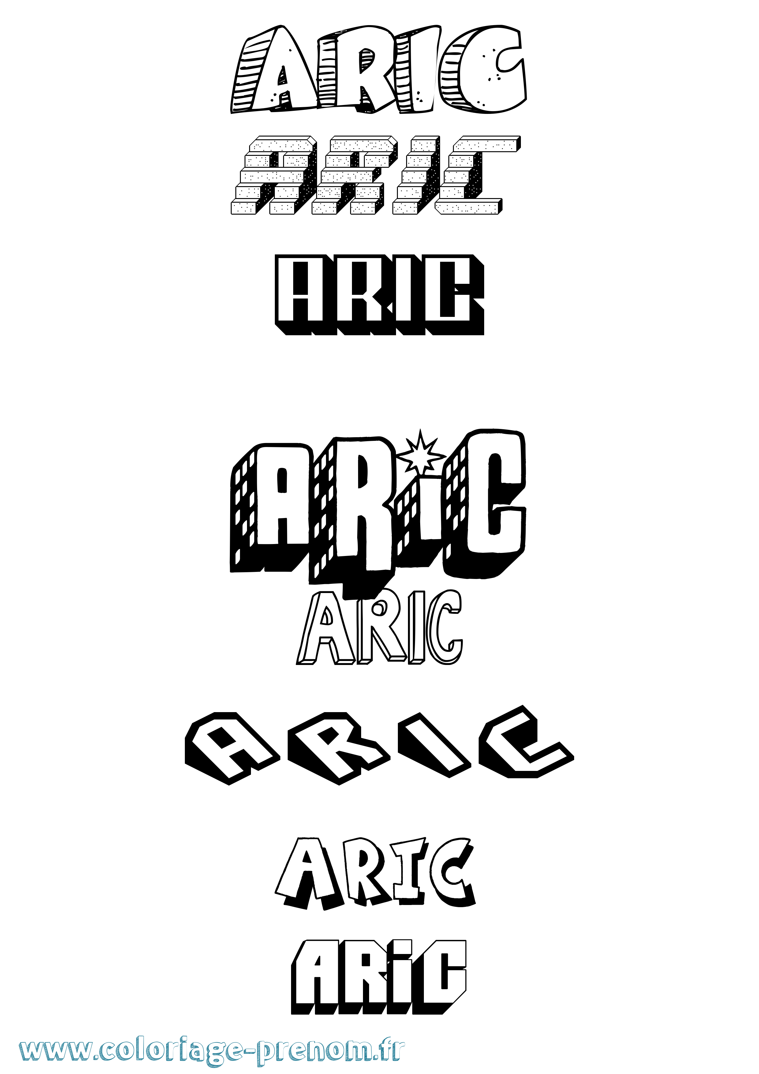 Coloriage Aric Effet 3D Coloriage prénom Aric Effet 3D