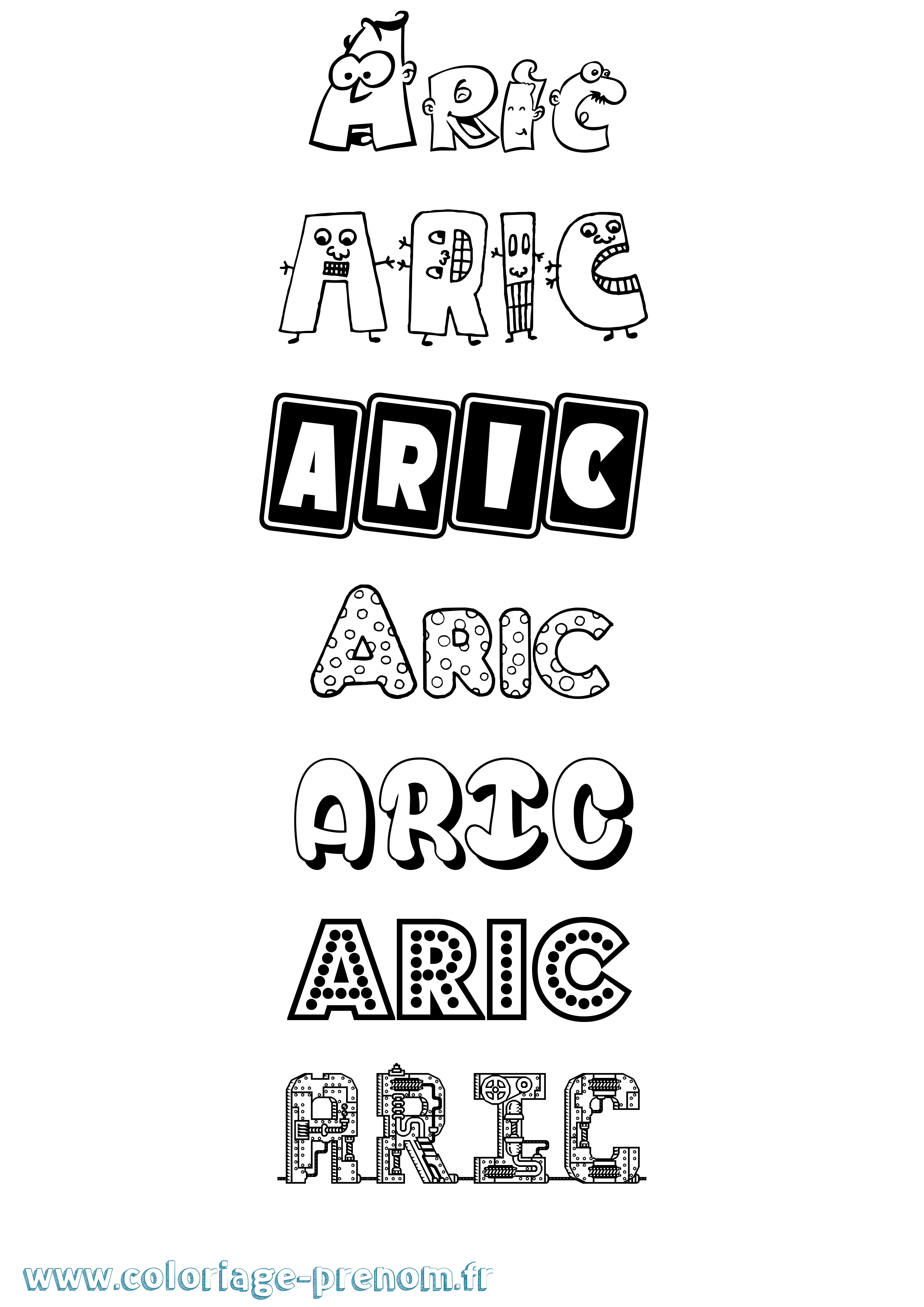 Coloriage Aric Fun Coloriage prénom Aric Fun
