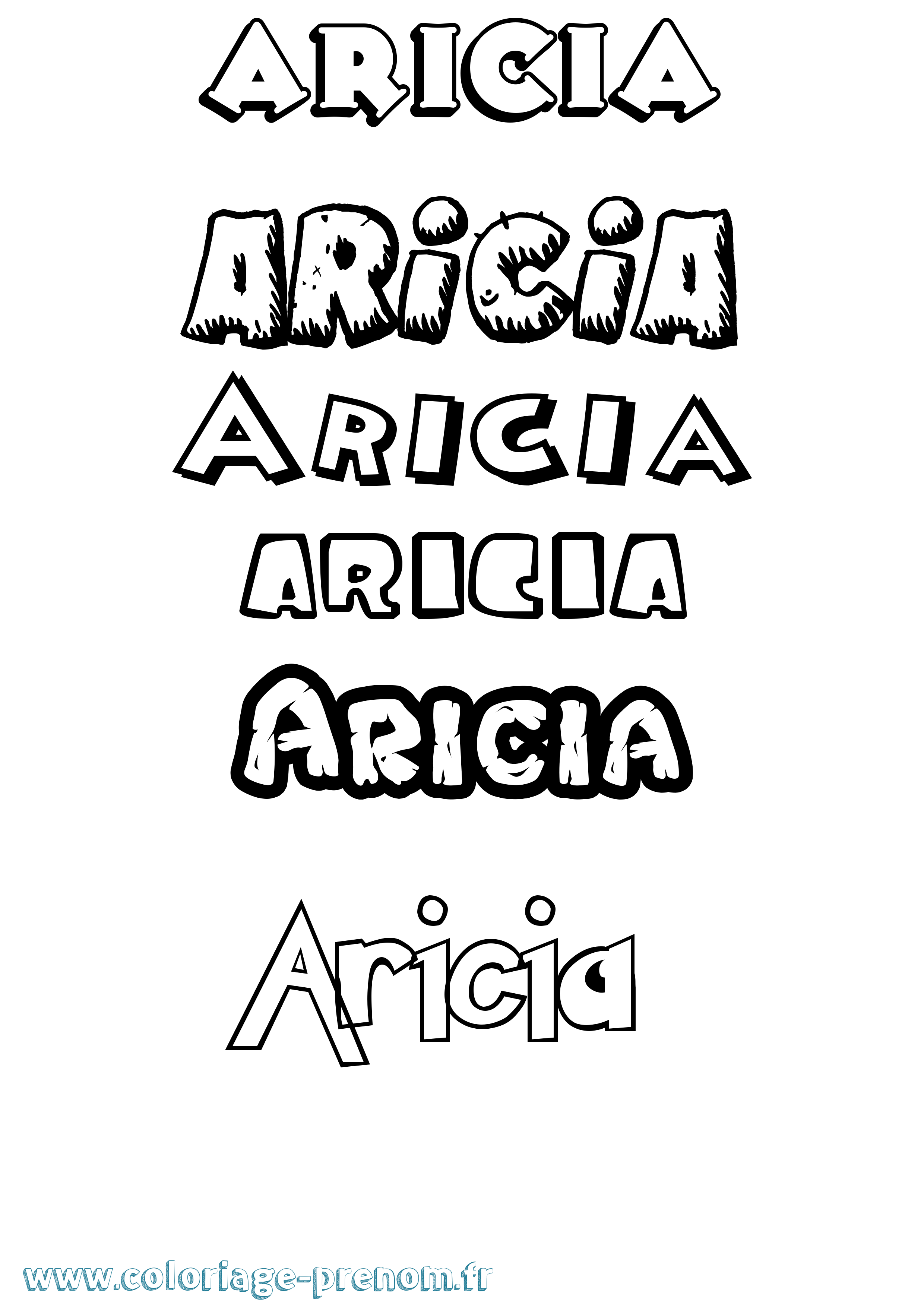 Coloriage Aricia Dessin Animé Coloriage prénom Aricia Dessin Animé
