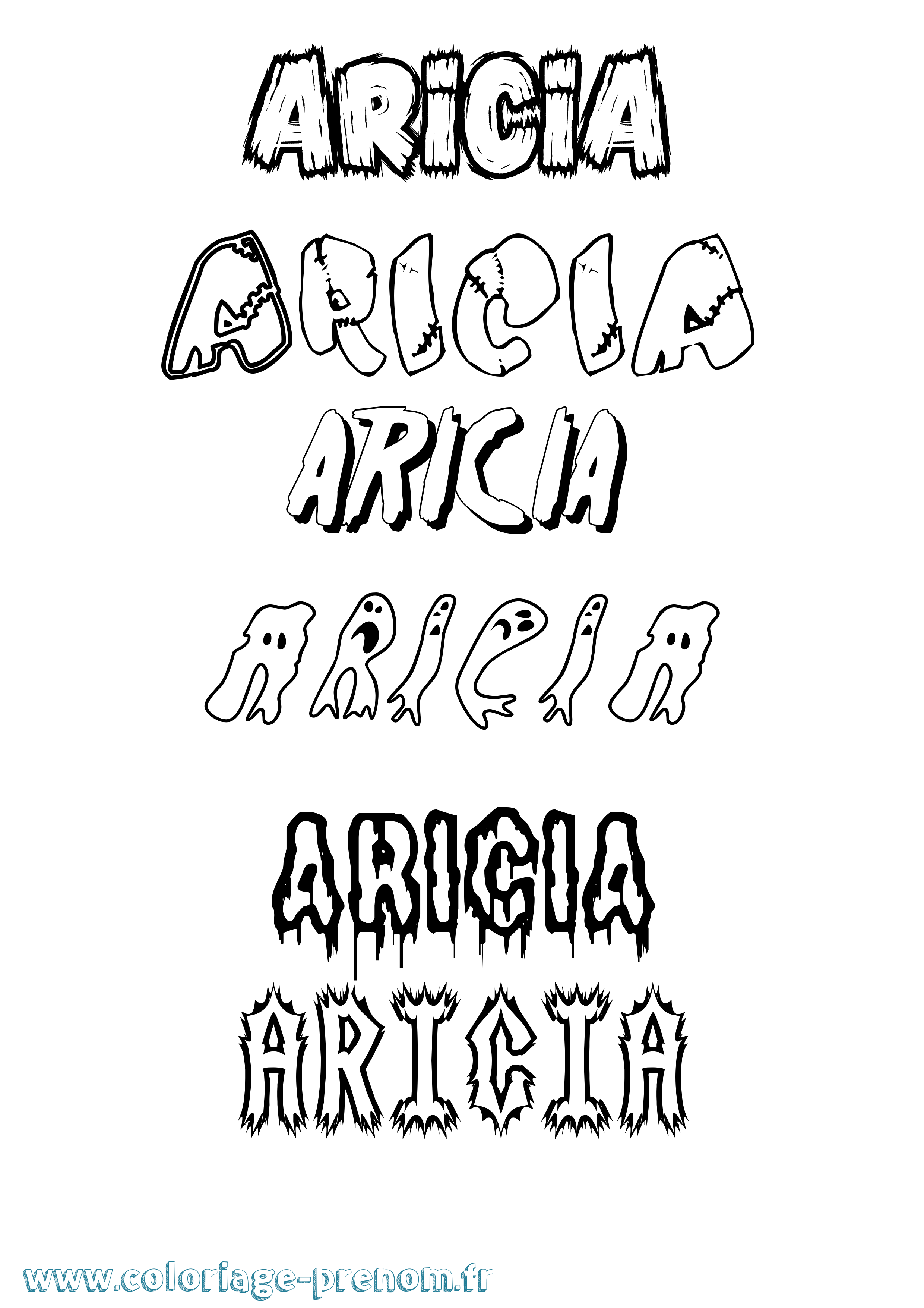 Coloriage Aricia Frisson Coloriage prénom Aricia Frisson