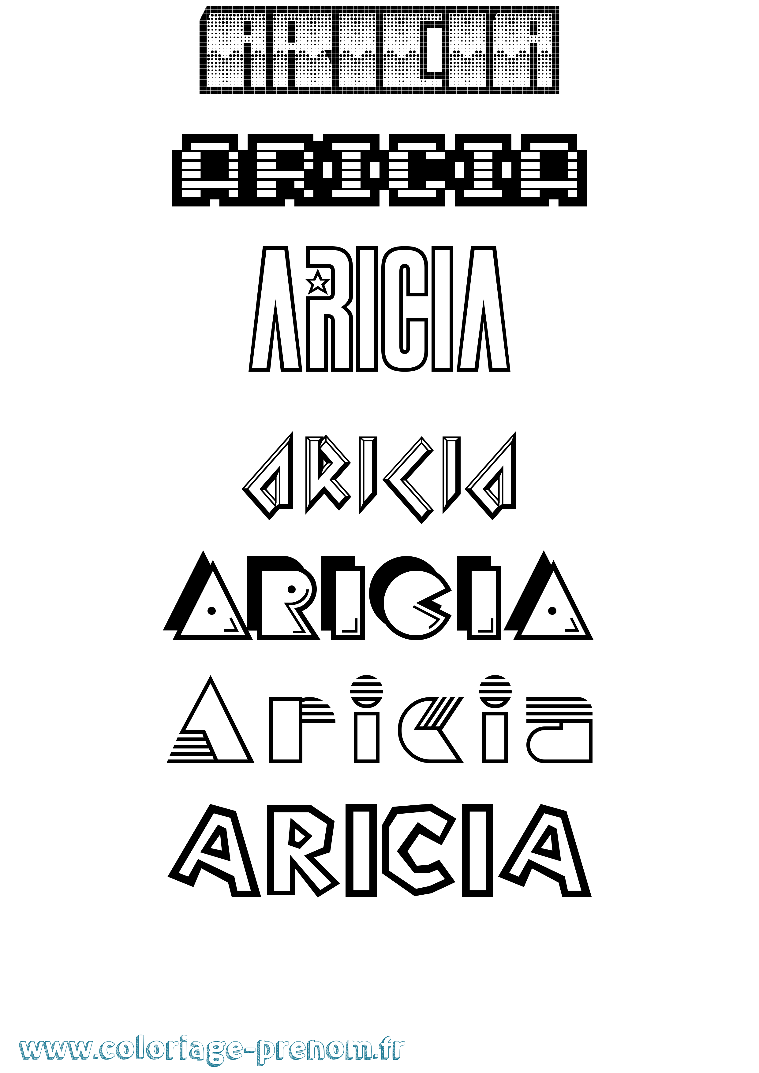 Coloriage Aricia Jeux Vidéos Coloriage prénom Aricia Jeux Vidéos