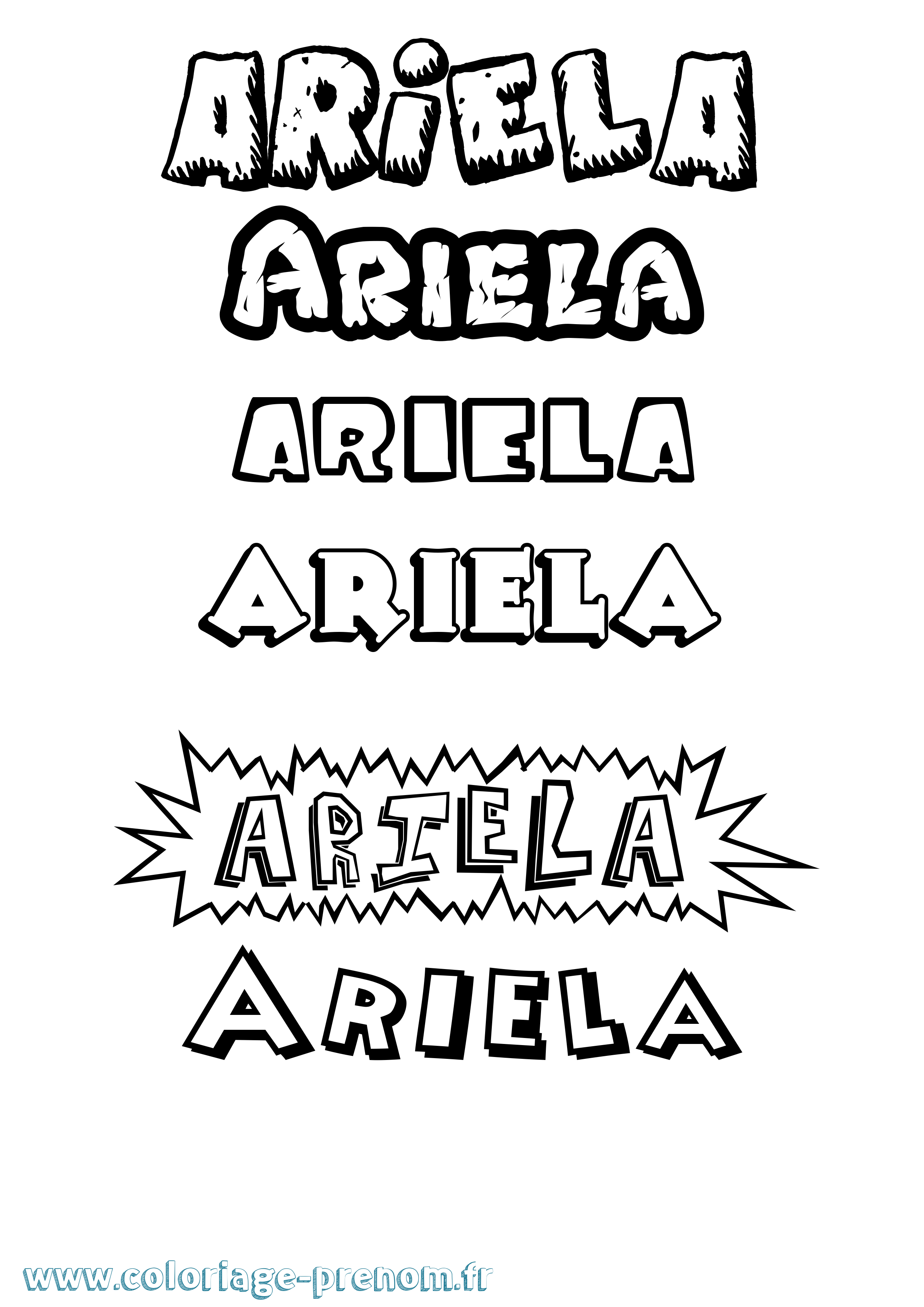 Coloriage Ariela Dessin Animé Coloriage prénom Ariela Dessin Animé