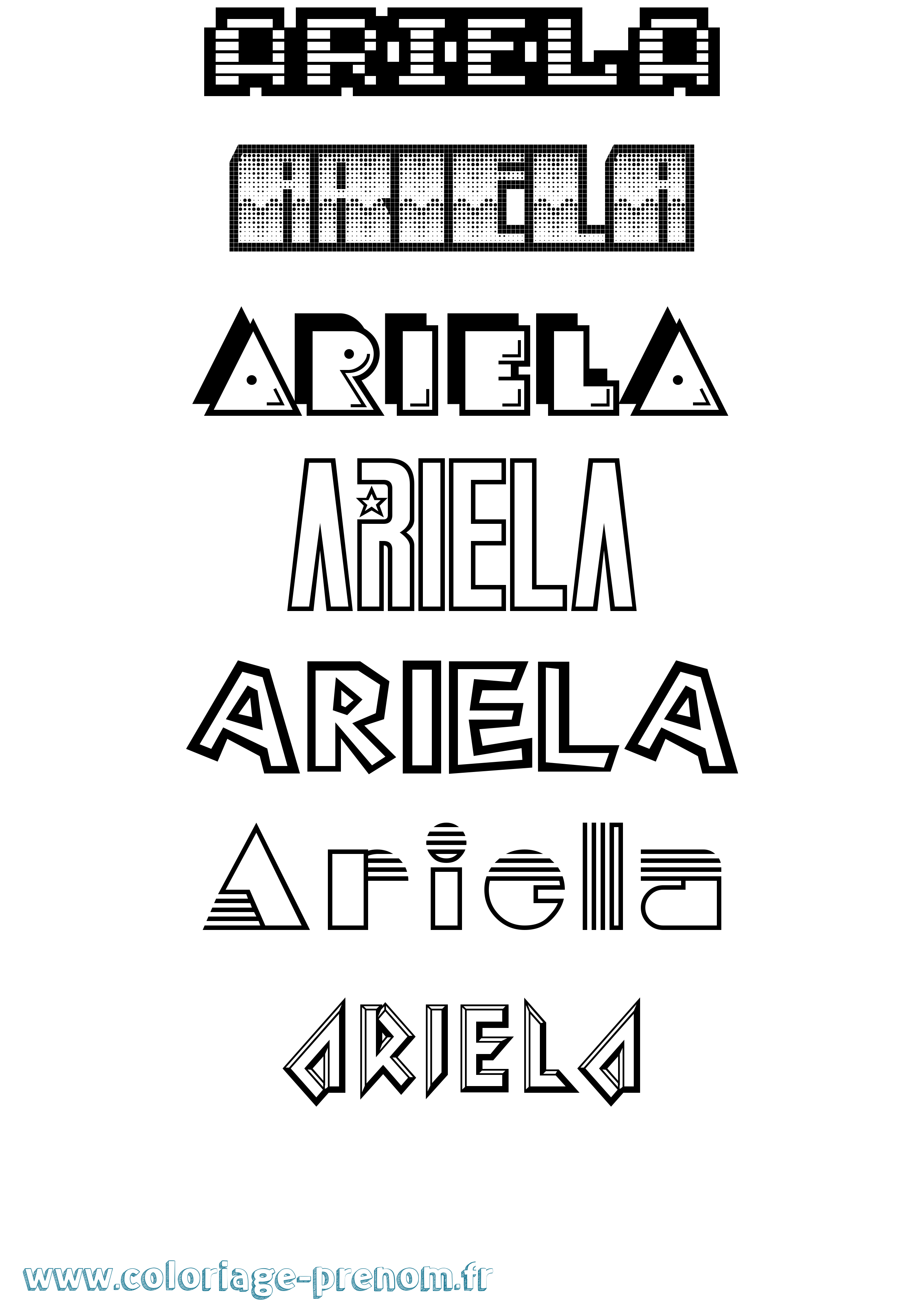 Coloriage Ariela Jeux Vidéos Coloriage prénom Ariela Jeux Vidéos