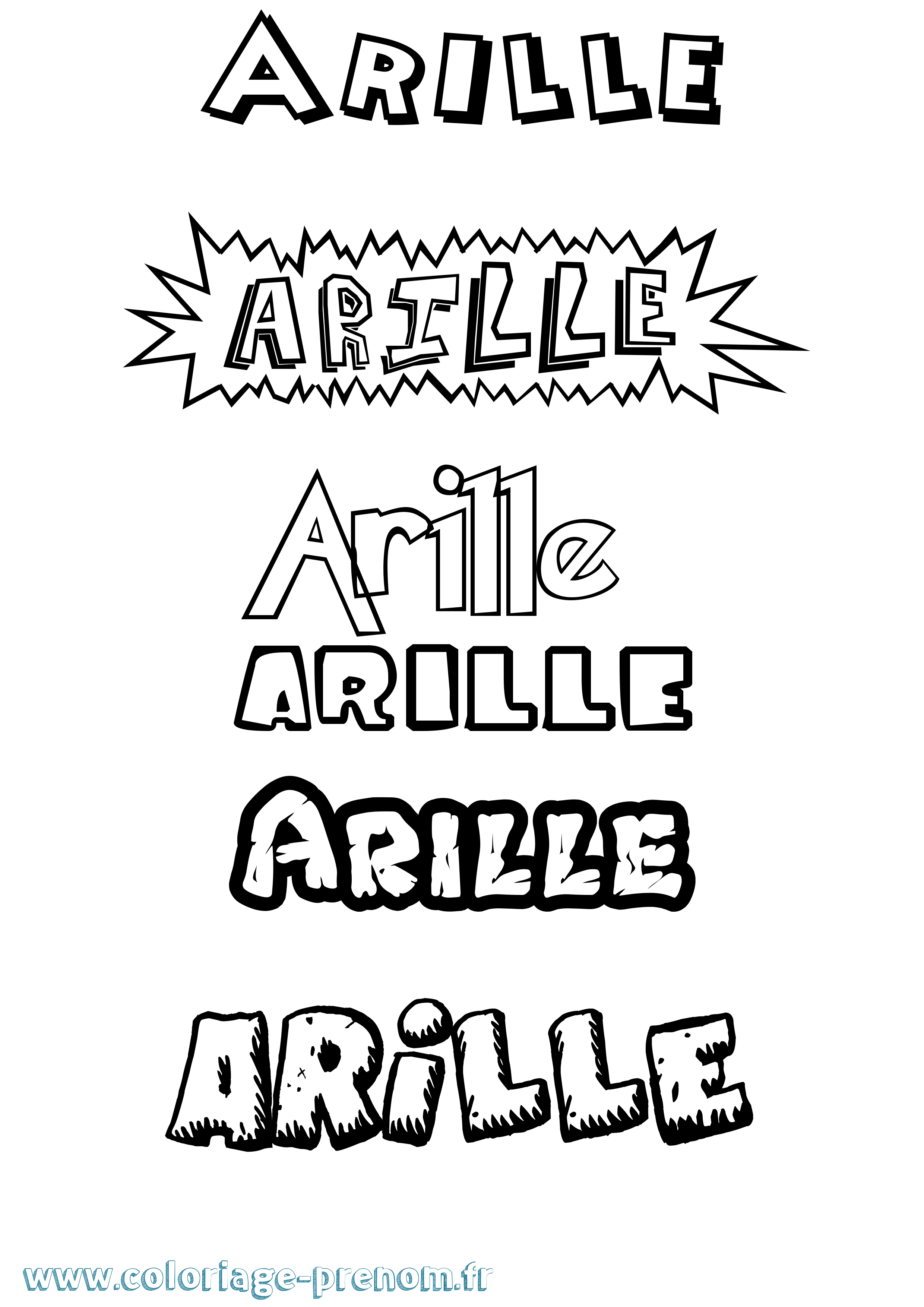 Coloriage Arille Dessin Animé Coloriage prénom Arille Dessin Animé
