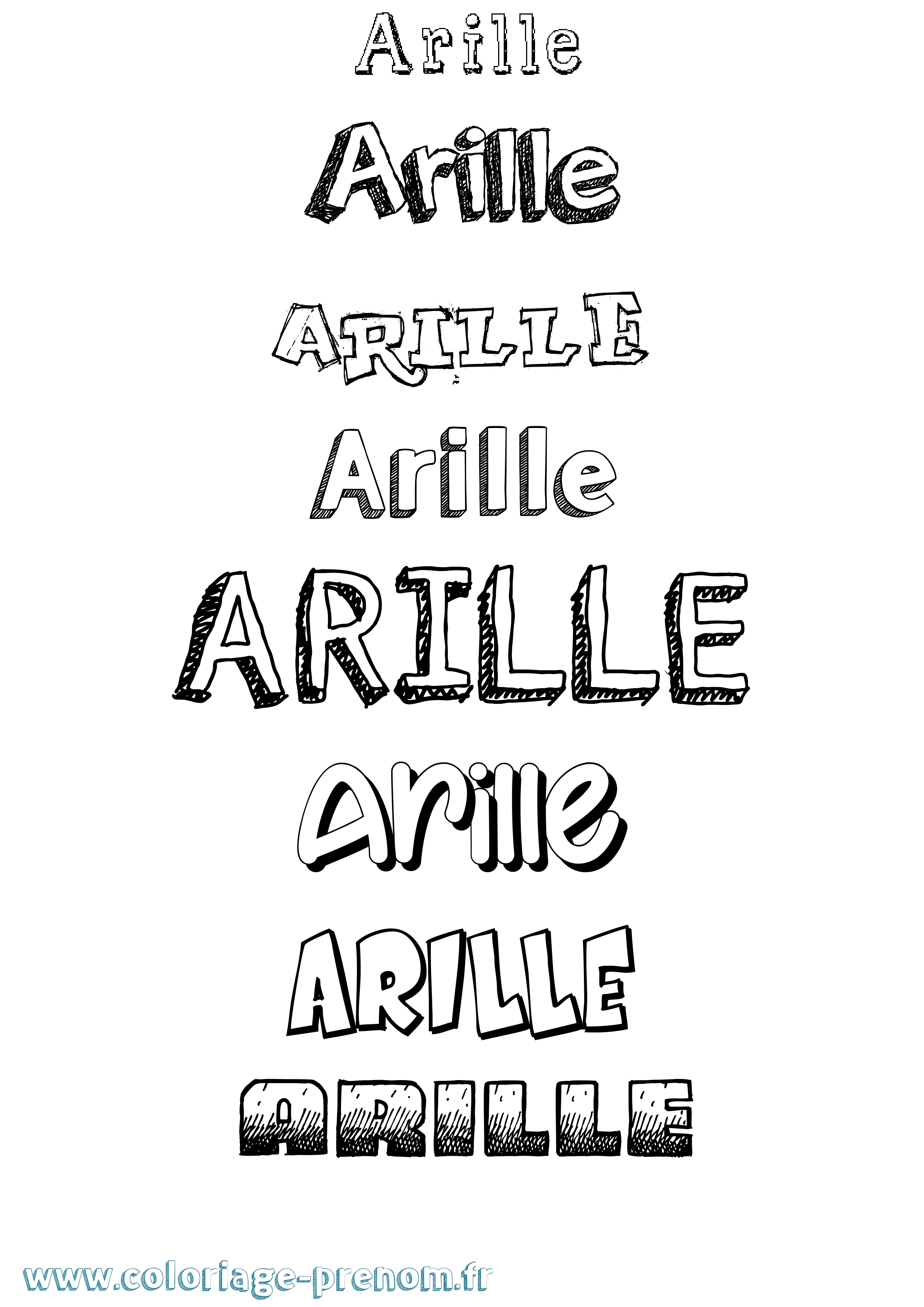 Coloriage Arille Dessiné Coloriage prénom Arille Dessiné