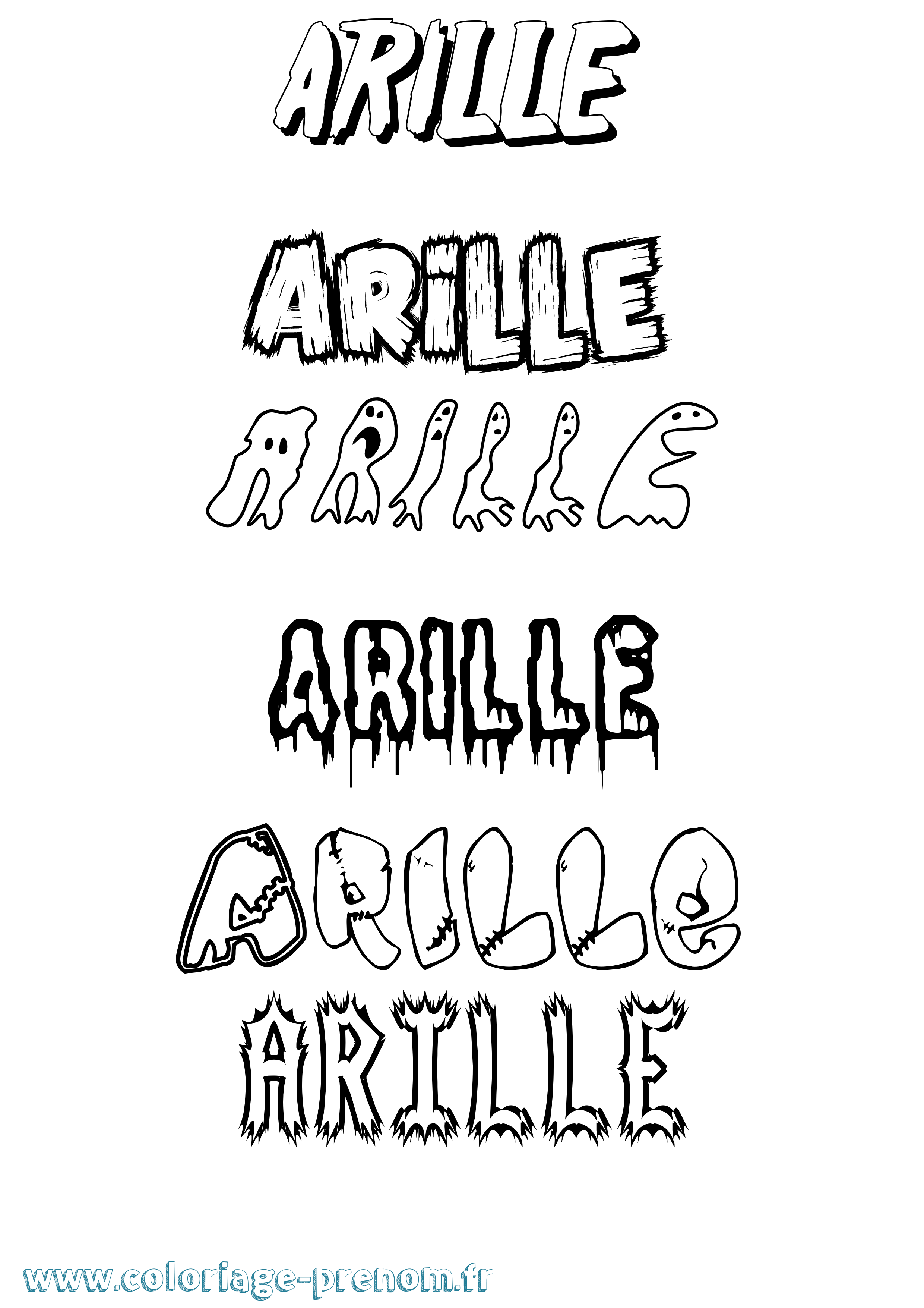 Coloriage Arille Frisson Coloriage prénom Arille Frisson