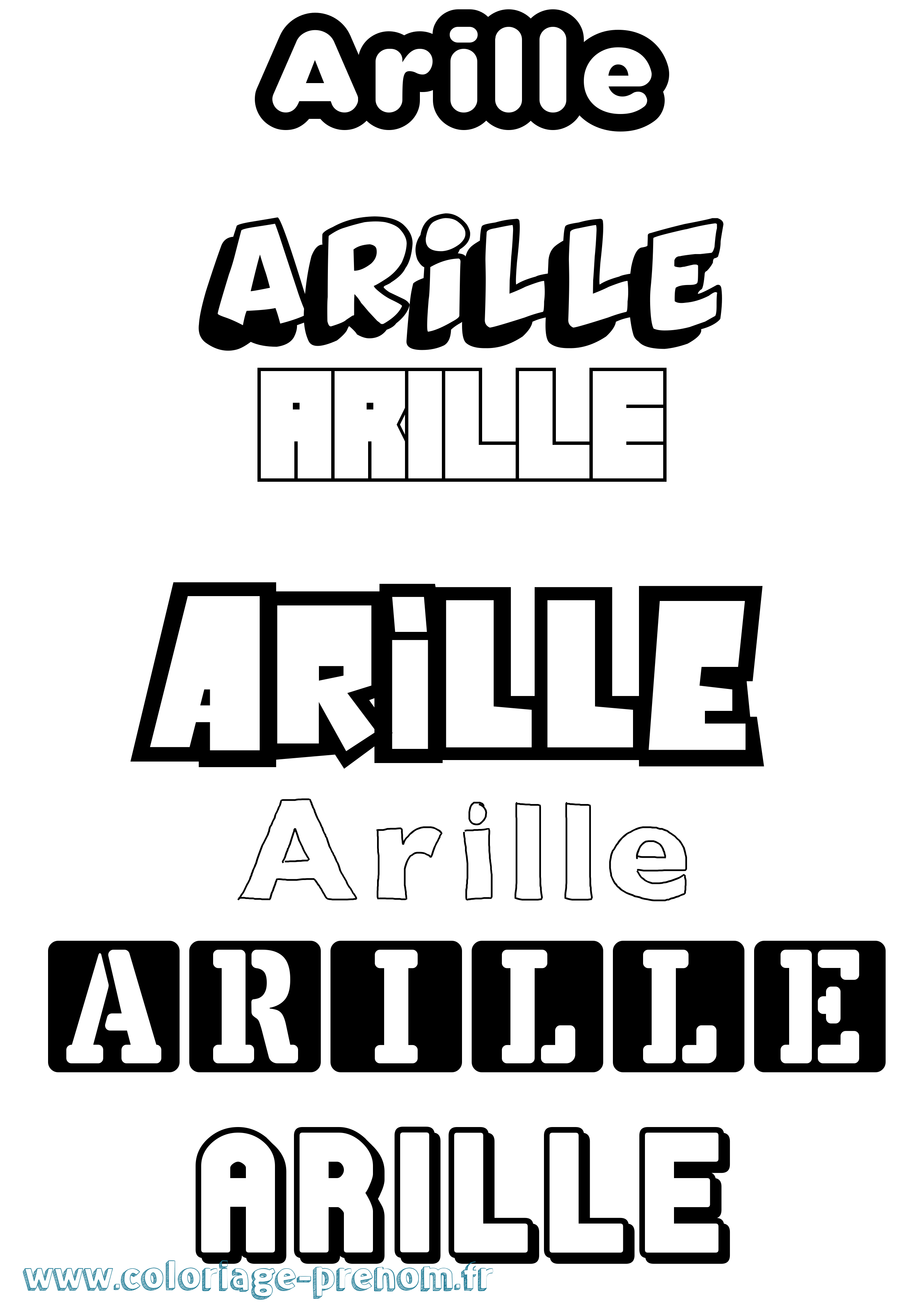 Coloriage Arille Simple Coloriage prénom Arille Simple