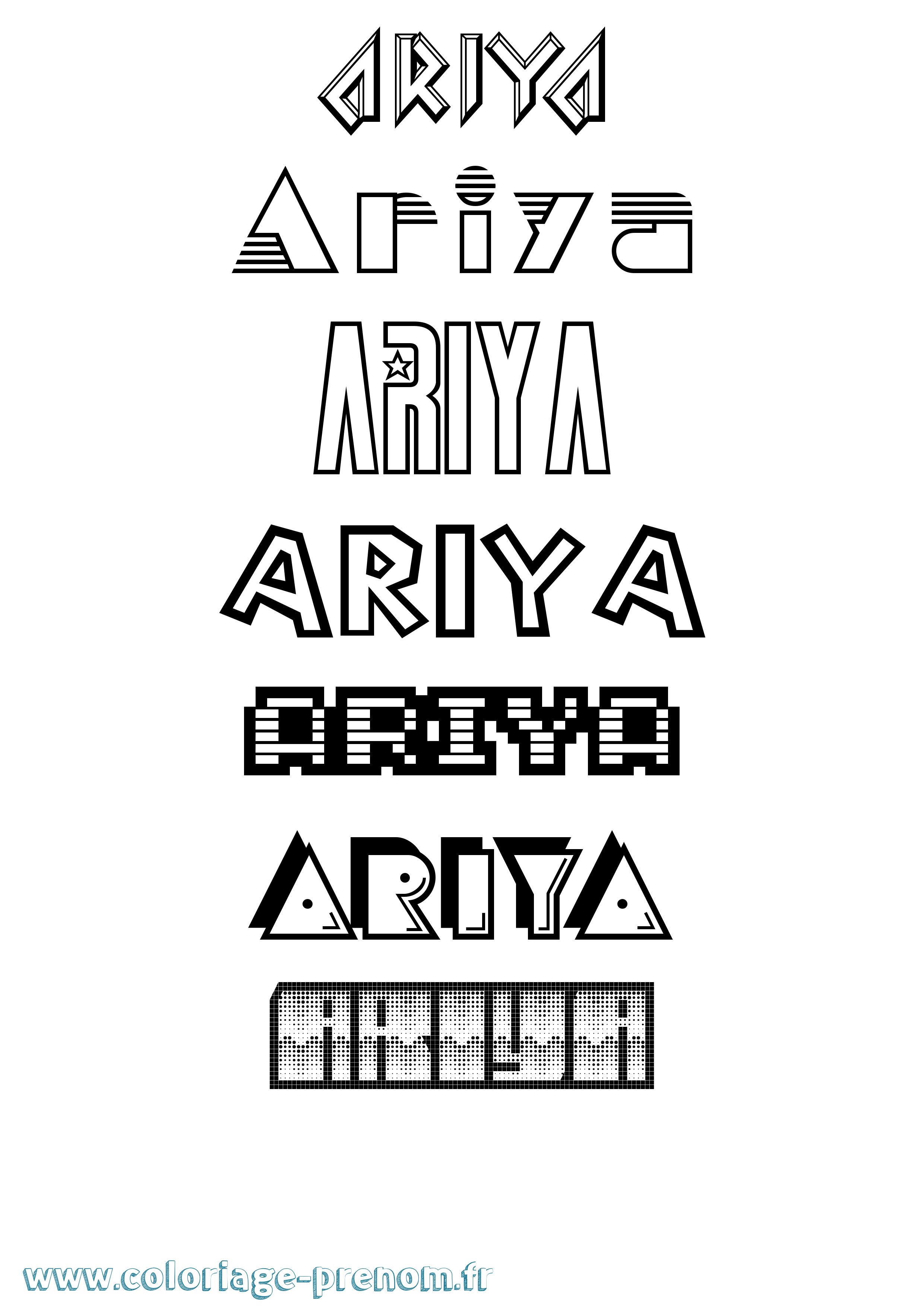 Coloriage Ariya Jeux Vidéos Coloriage prénom Ariya Jeux Vidéos