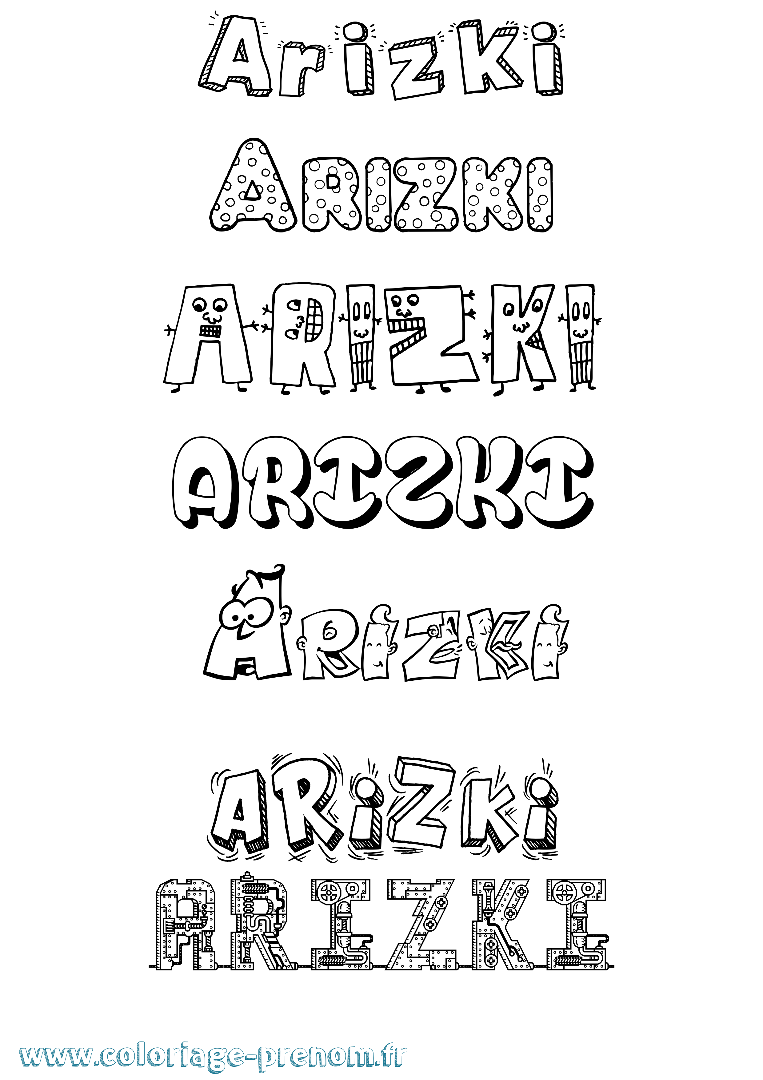 Coloriage Arizki Fun Coloriage prénom Arizki Fun