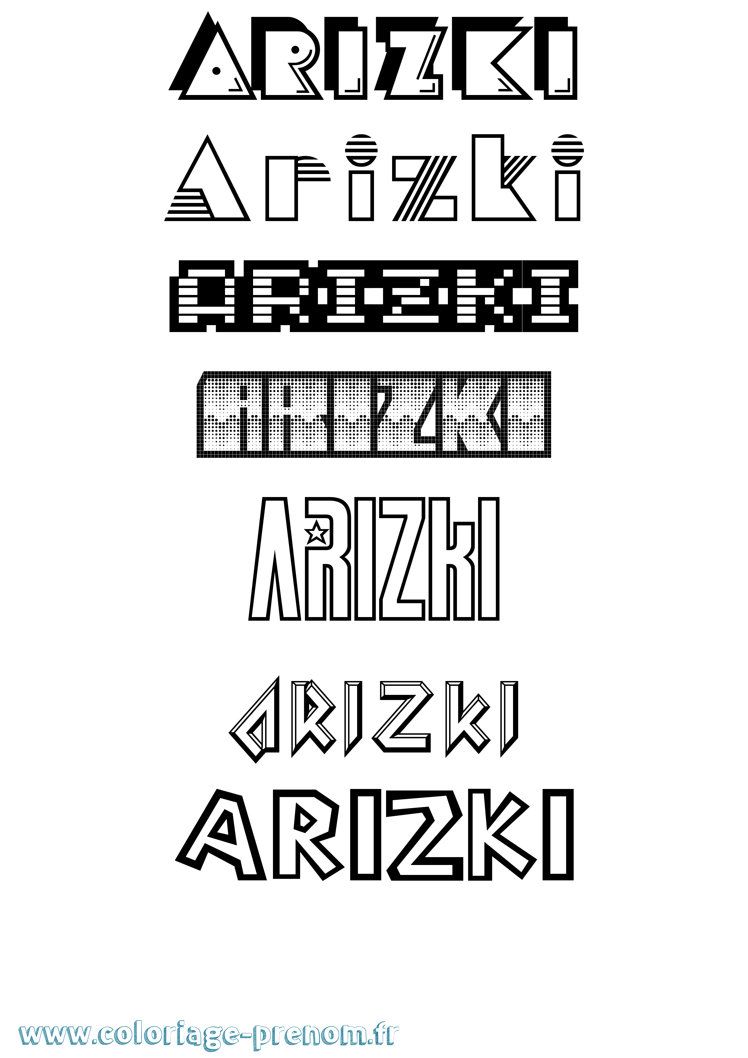 Coloriage Arizki Jeux Vidéos Coloriage prénom Arizki Jeux Vidéos