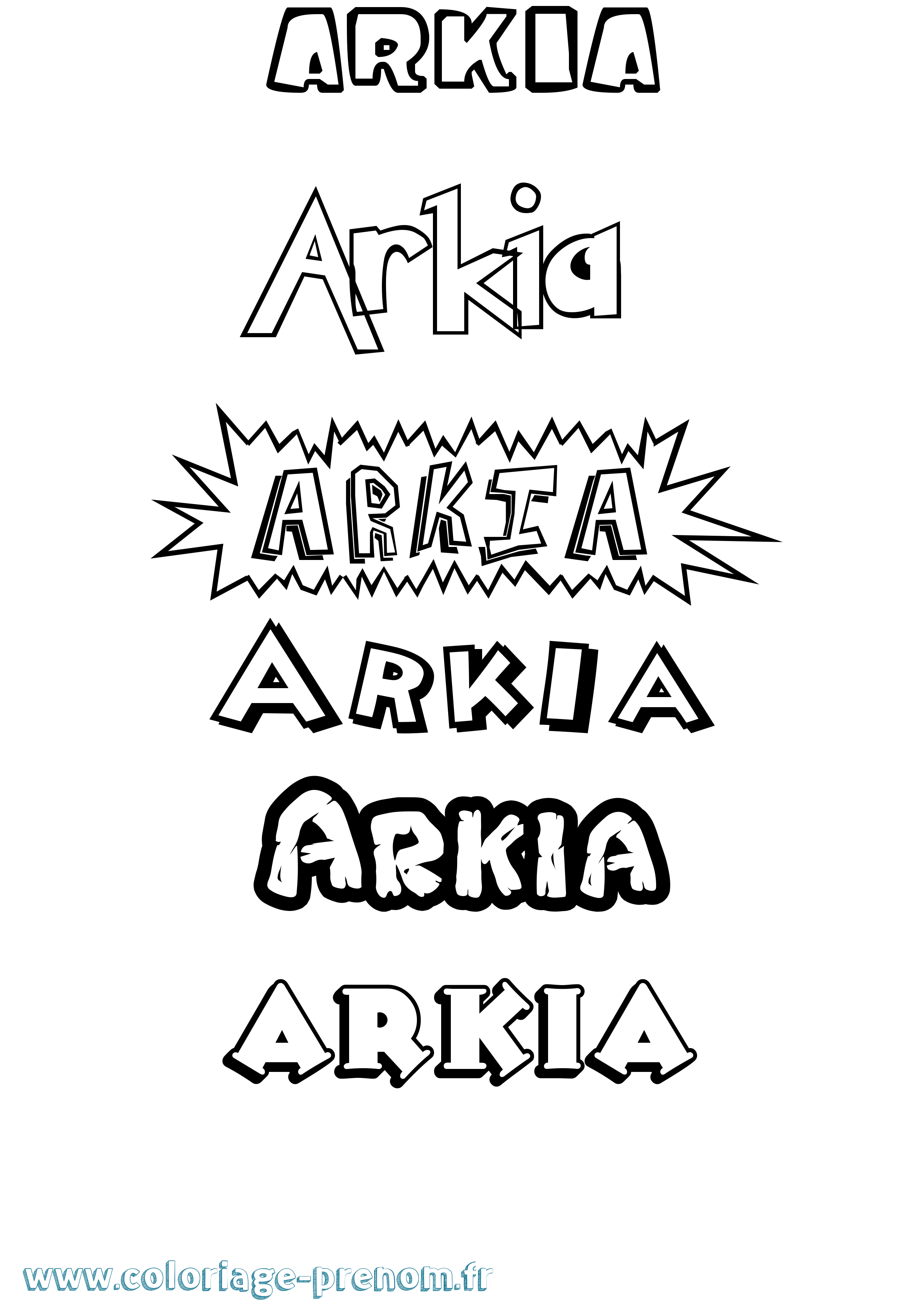 Coloriage Arkia Dessin Animé Coloriage prénom Arkia Dessin Animé