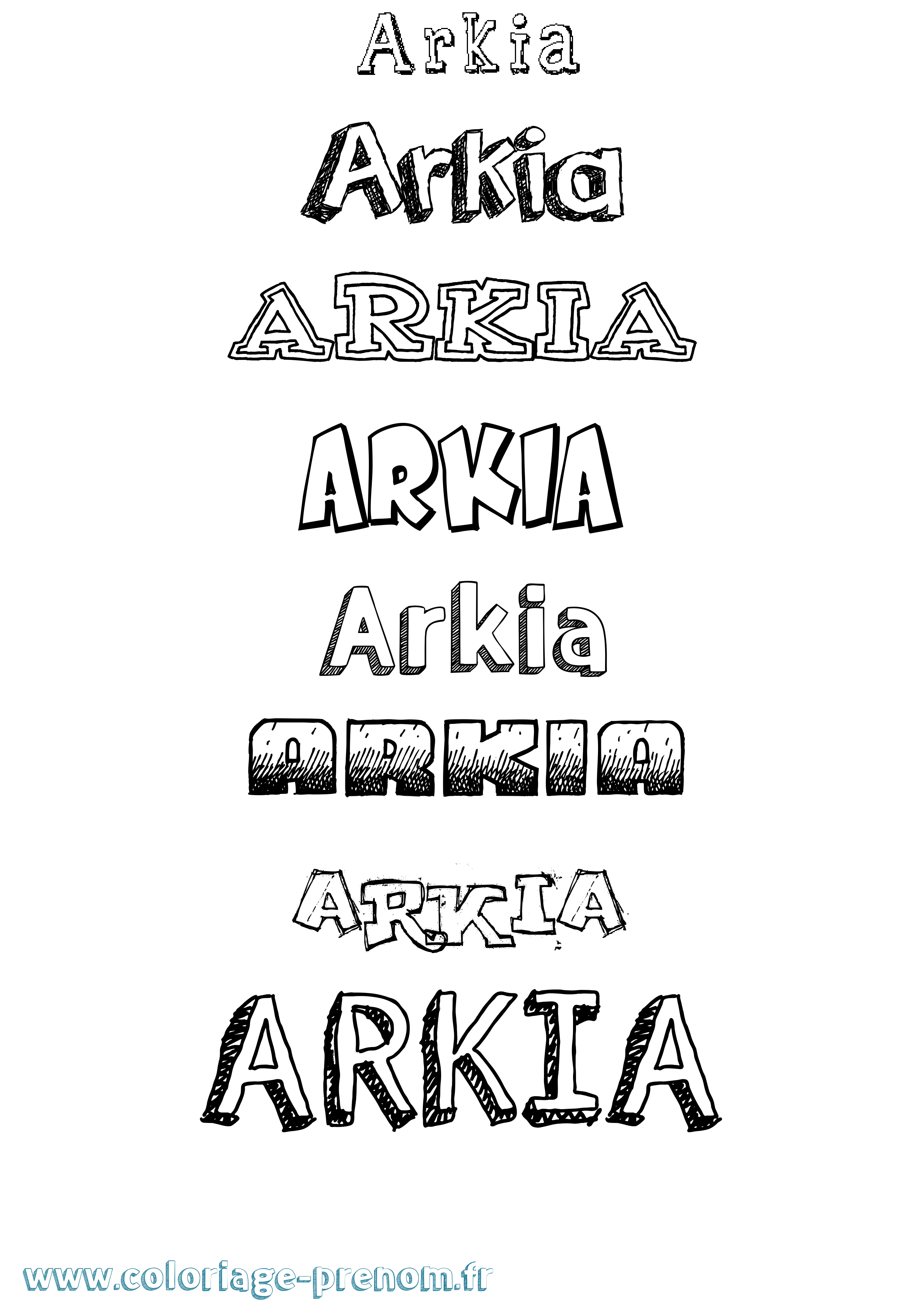 Coloriage Arkia Dessiné Coloriage prénom Arkia Dessiné