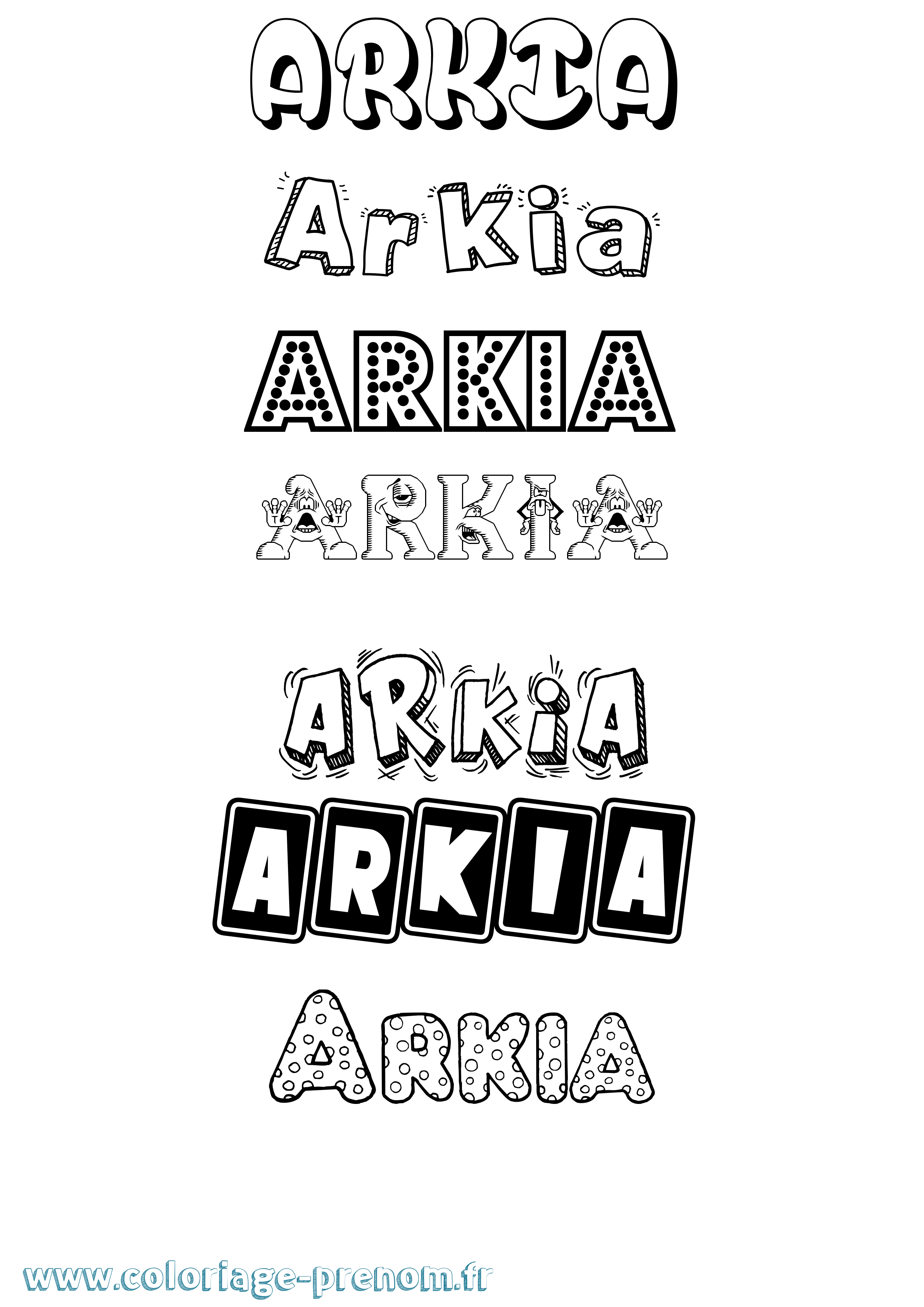 Coloriage Arkia Fun Coloriage prénom Arkia Fun