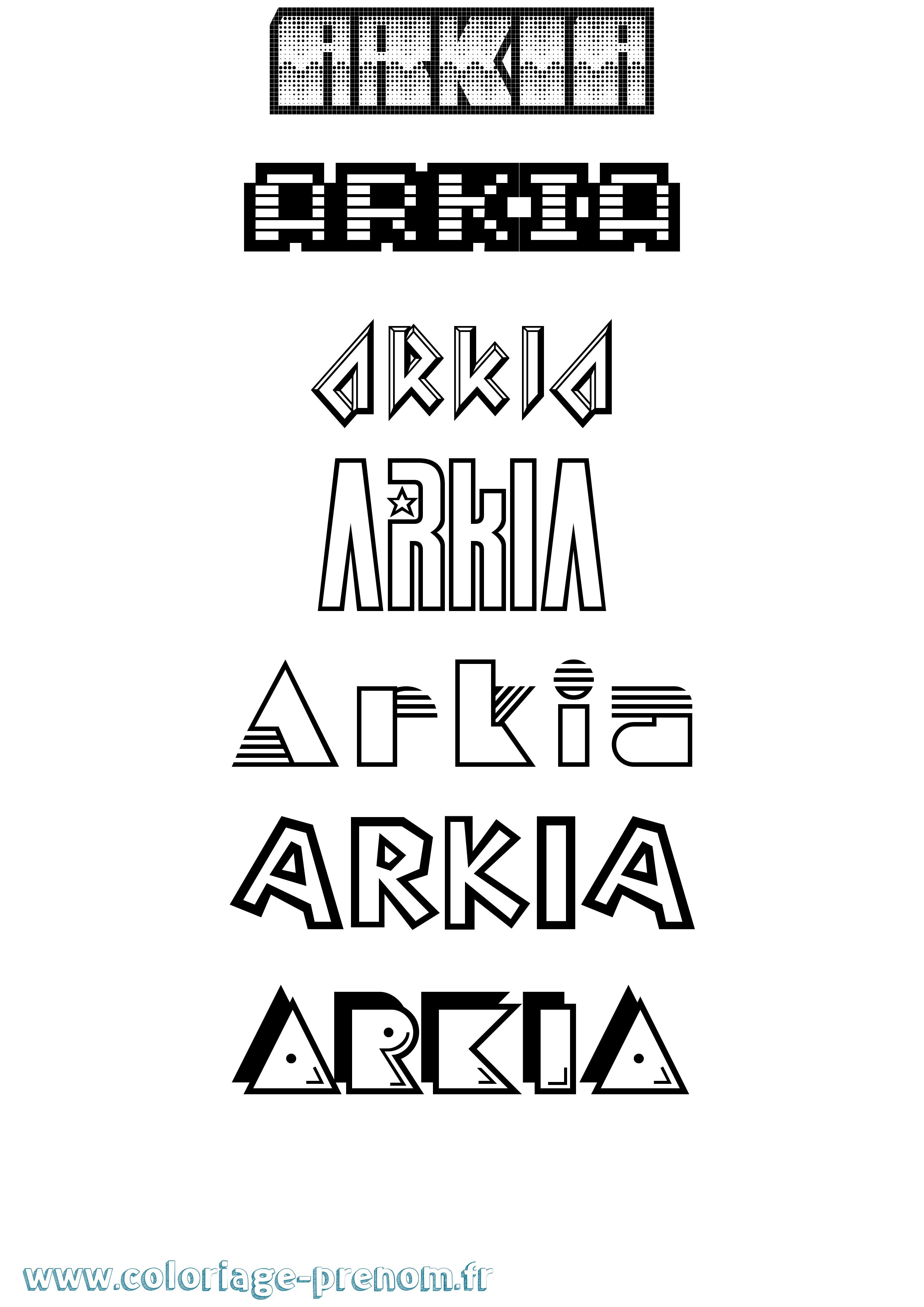 Coloriage Arkia Jeux Vidéos Coloriage prénom Arkia Jeux Vidéos